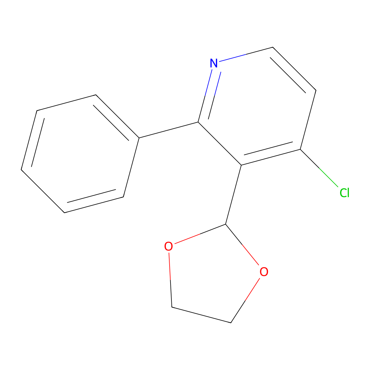 4-Chloro-3-(1,3-dioxolan-2-yl)-2-phenylpyridine molecular structure, CAS 1798789-09-9