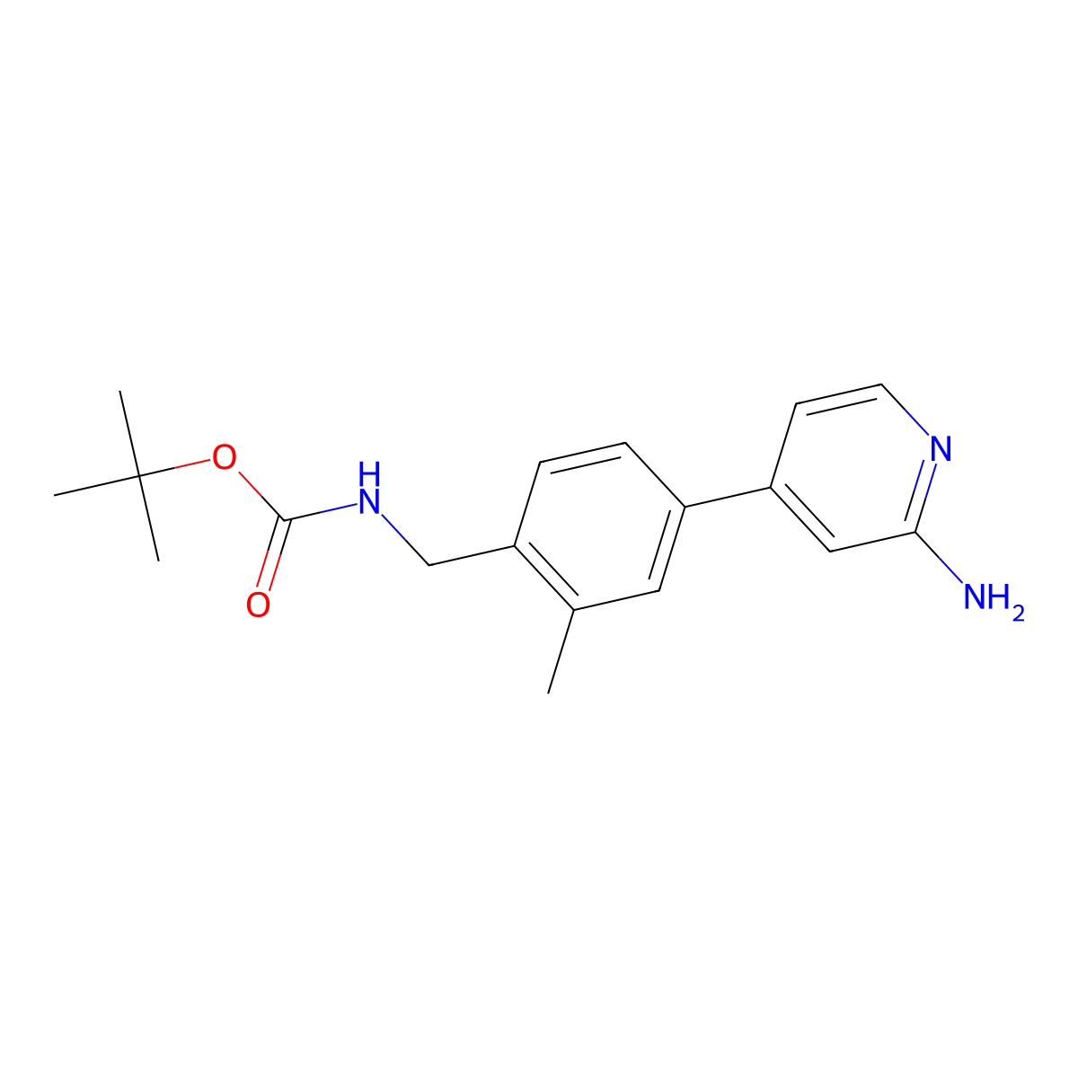 tert-Butyl (4-(2-aminopyridin-4-yl)-2-methylbenzyl)carbamate molecular structure, CAS 1798792-37-6