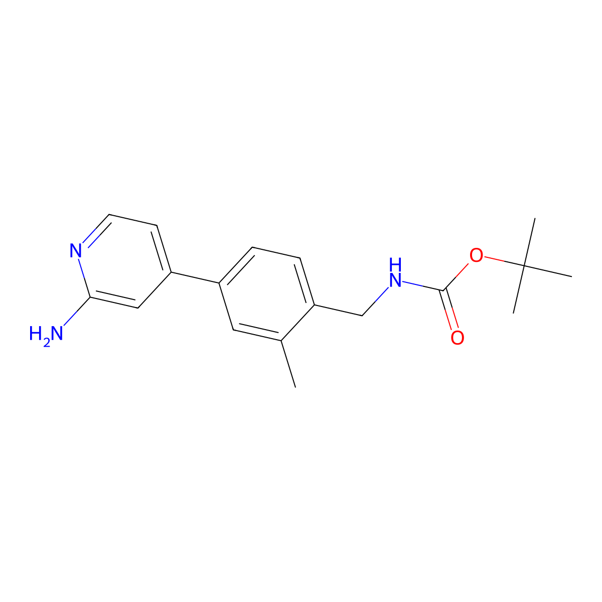 tert-Butyl (4-(2-aminopyridin-4-yl)-2-methylbenzyl)carbamate molecular structure, CAS 1798792-37-6