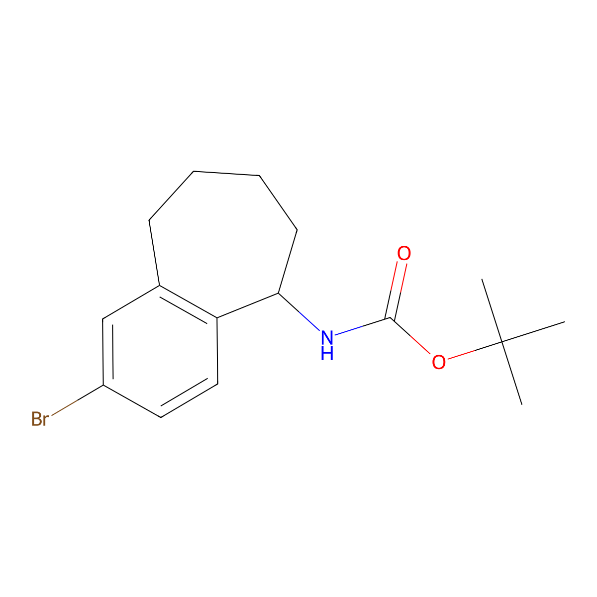 tert-Butyl (2-bromo-6,7,8,9-tetrahydro-5H-benzo[7]annulen-5-yl)carbamate molecular structure, CAS 1798792-43-4