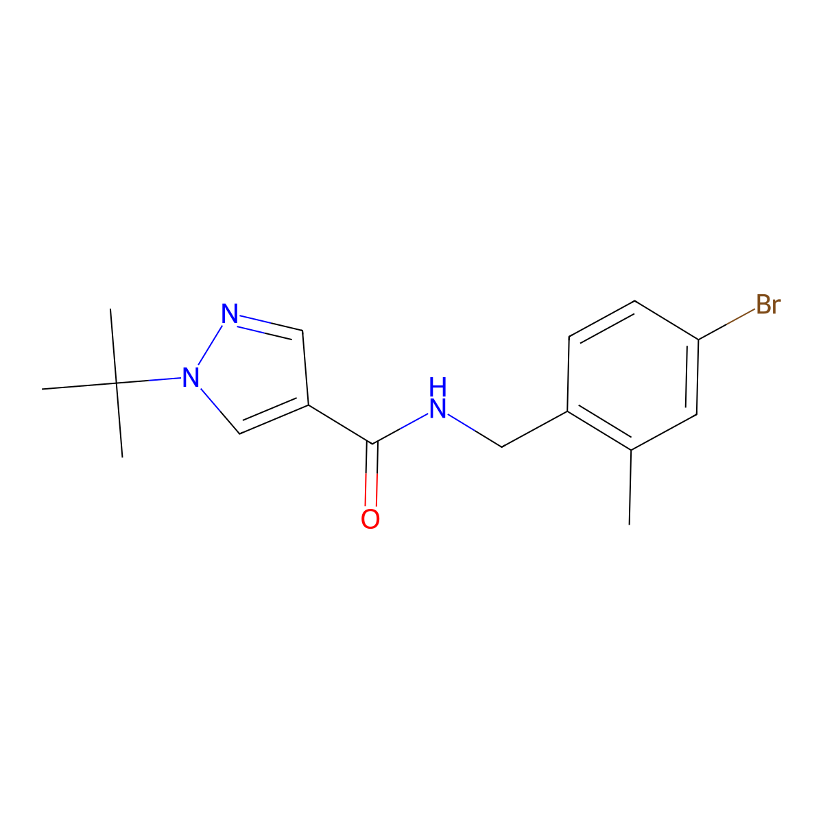N-(4-bromo-2-methylbenzyl)-1-(tert-butyl)-1H-pyrazole-4-carboxamide molecular structure, CAS 1798794-12-3