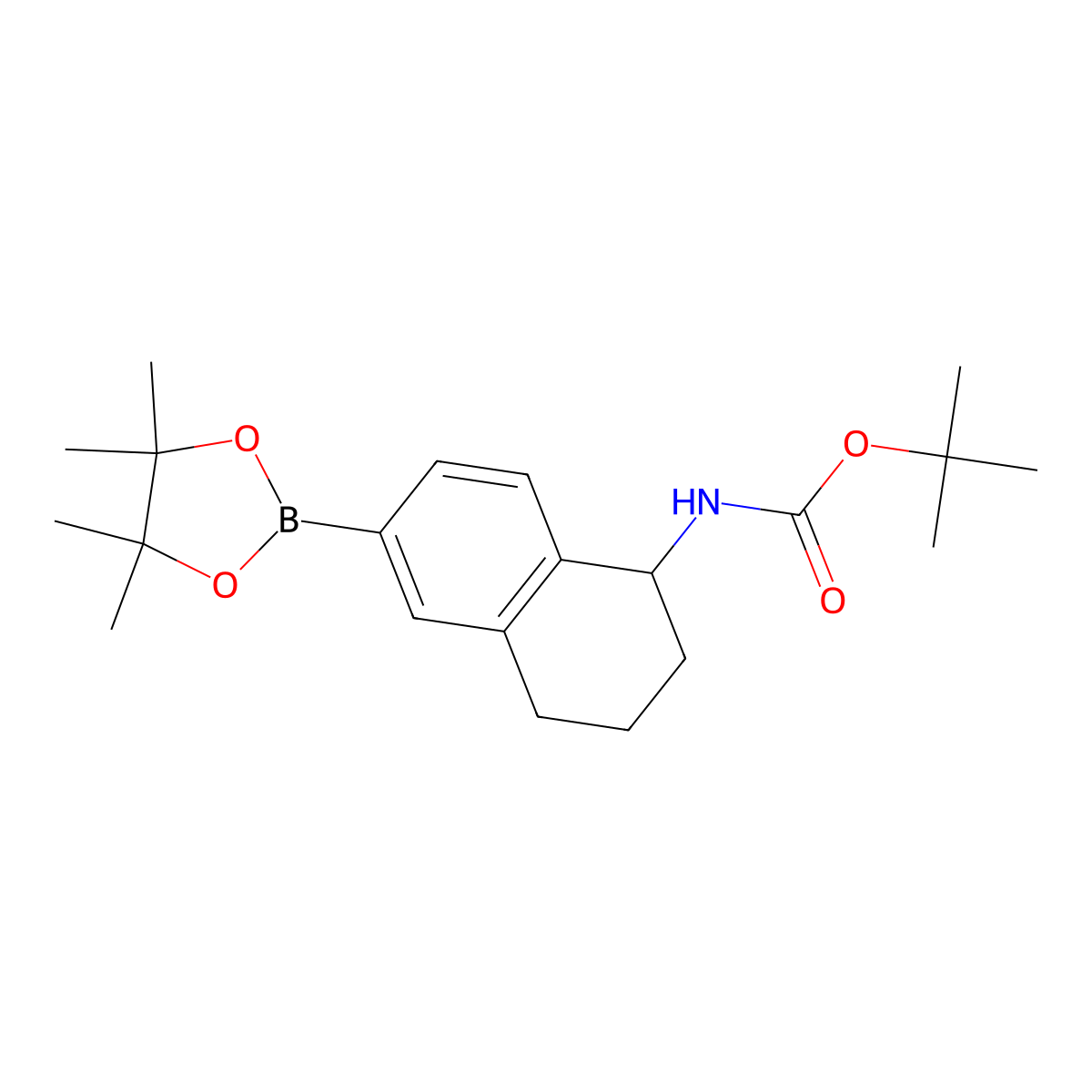 tert-Butyl (6-(4,4,5,5-tetramethyl-1,3,2-dioxaborolan-2-yl)-1,2,3,4-tetrahydronaphthalen-1-yl)carbamate molecular structure, CAS 1798794-50-9