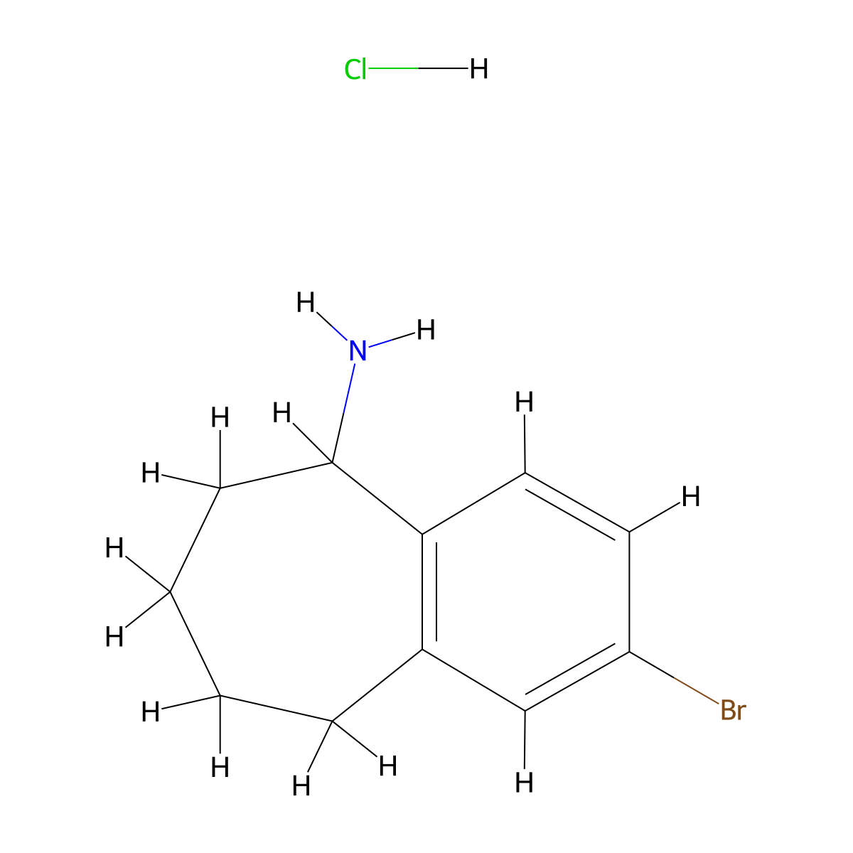 2-bromo-6,7,8,9-tetrahydro-5H-benzo[7]annulen-5-amine hydrochloride molecular structure, CAS 1798794-71-4