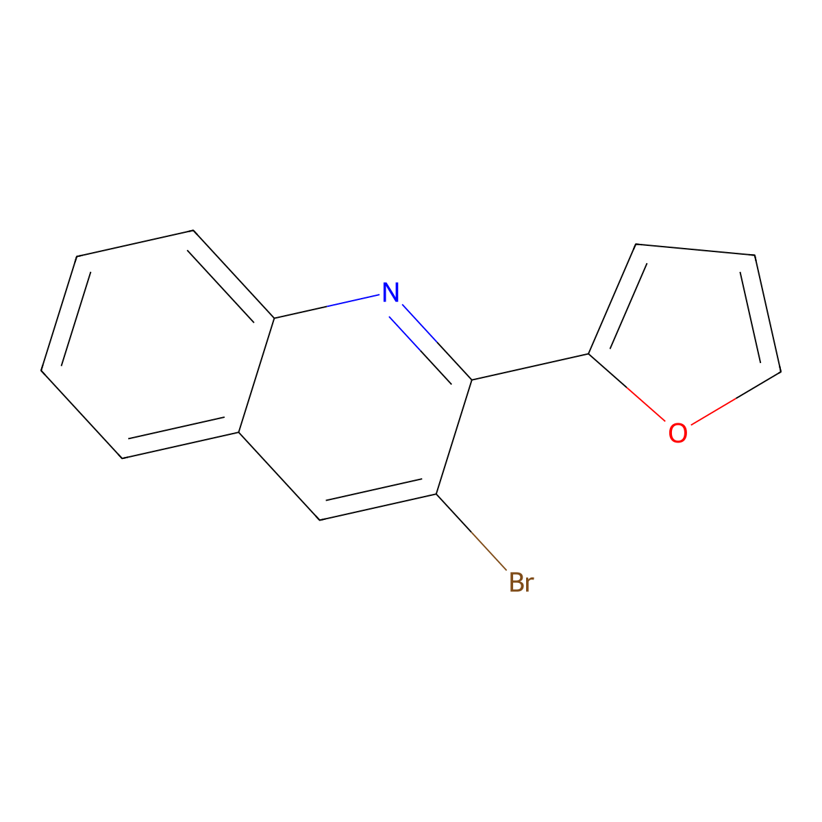 3-Bromo-2-(furan-2-yl)quinoline molecular structure, CAS 1798799-36-6