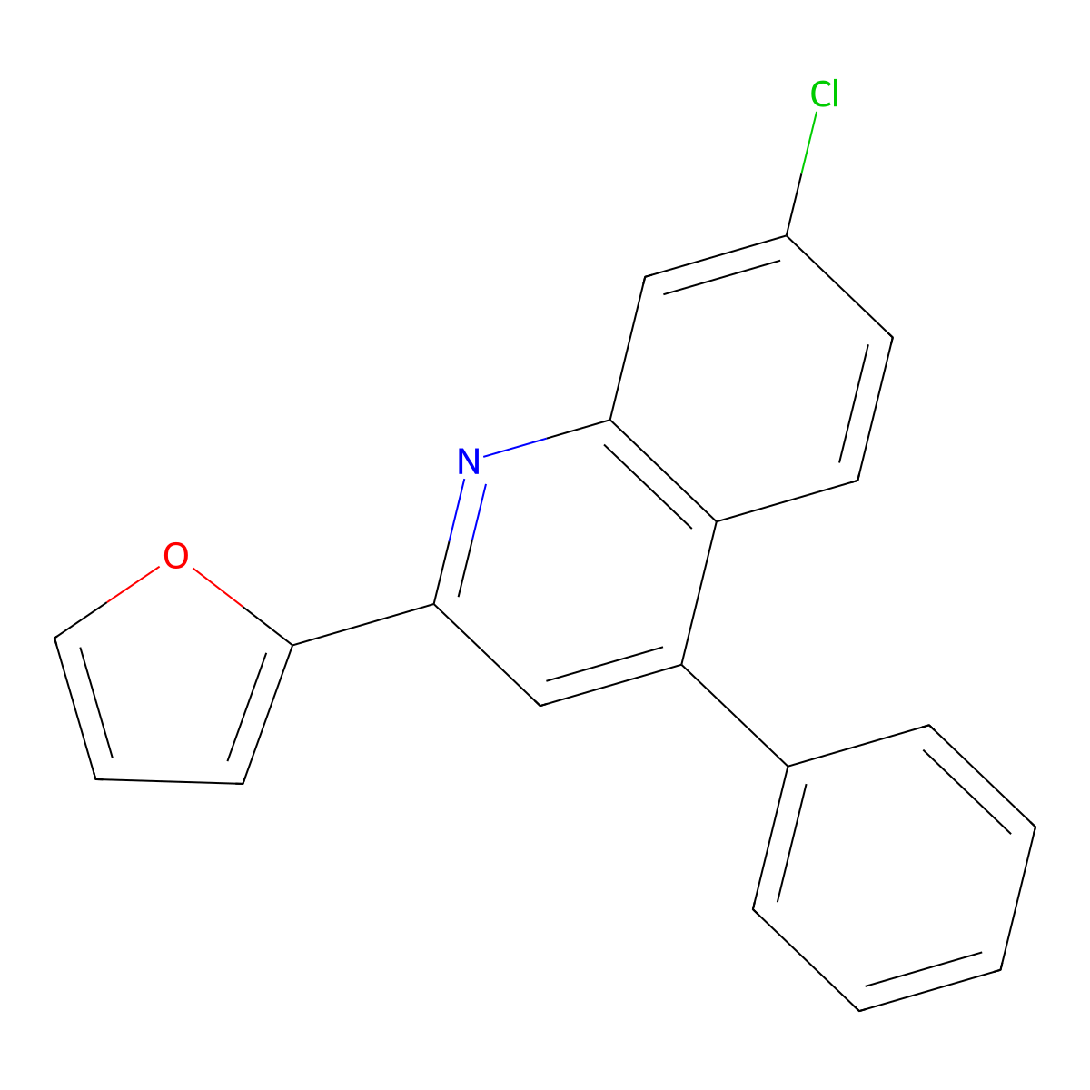 7-Chloro-2-(furan-2-yl)-4-phenylquinoline molecular structure, CAS 1798799-45-7