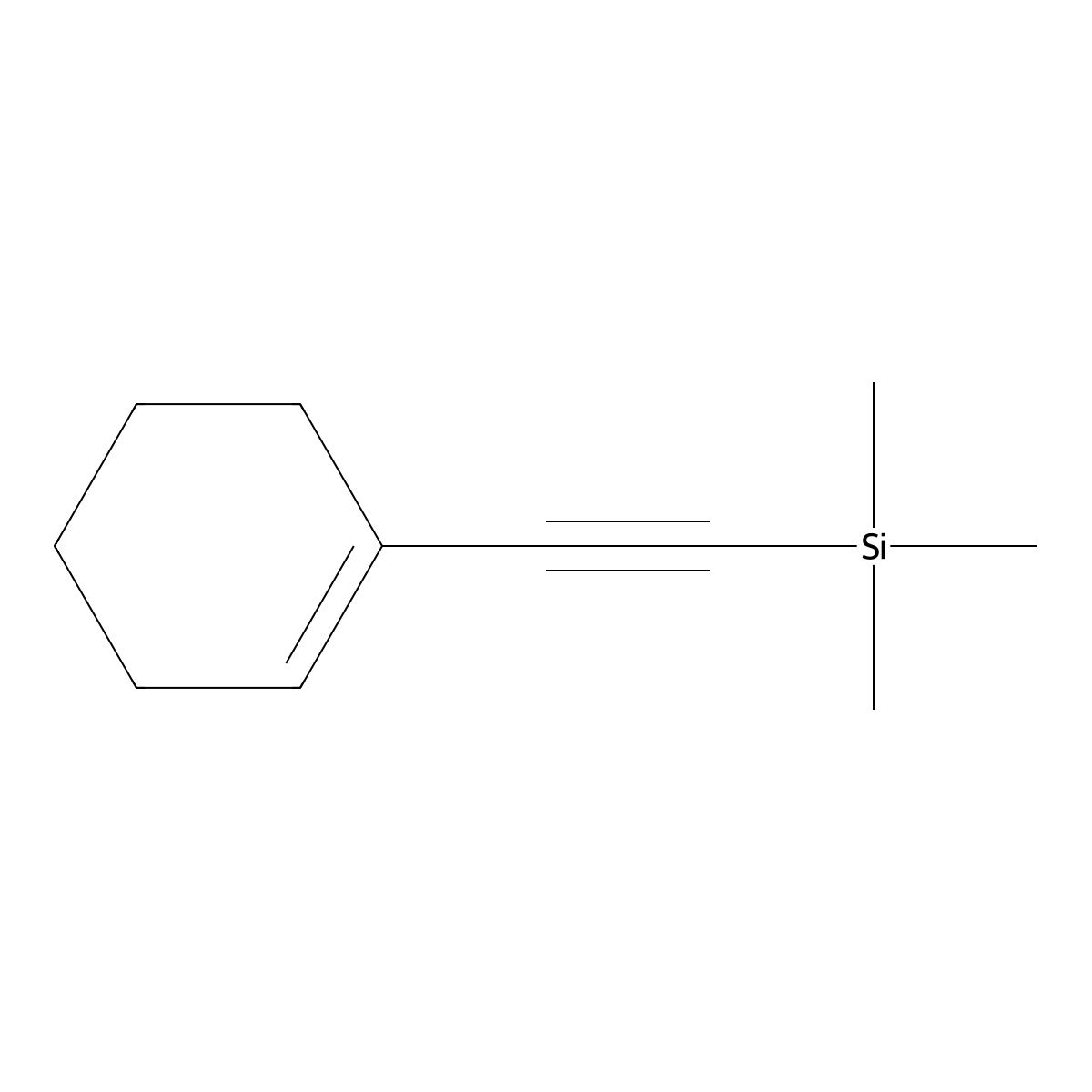 (1-Cyclohexen-1-ylethynyl)trimethylsilane molecular structure, CAS 17988-44-2