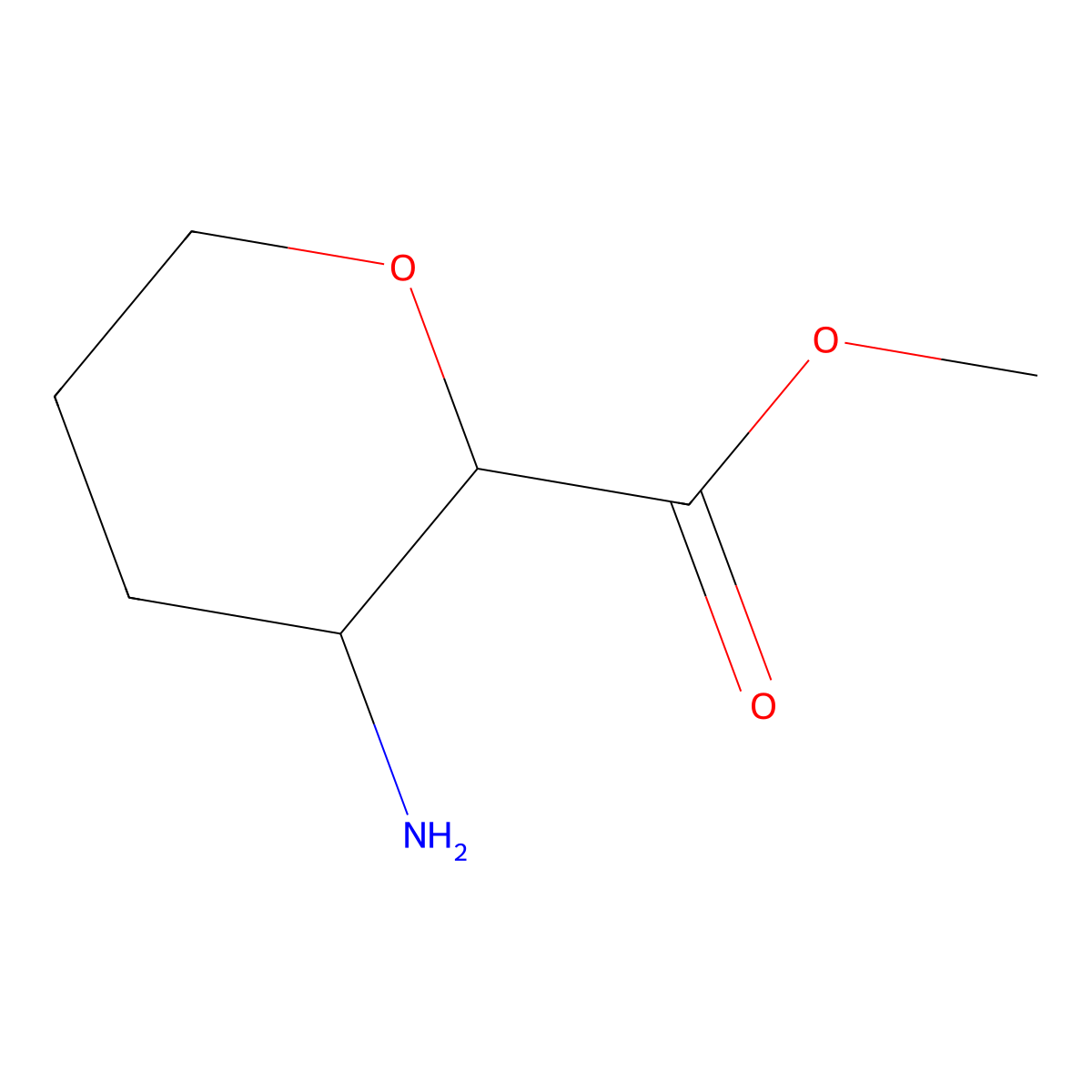 methyl (2S,3R)-3-aminotetrahydropyran-2-carboxylate molecular structure, CAS 1798814-18-2