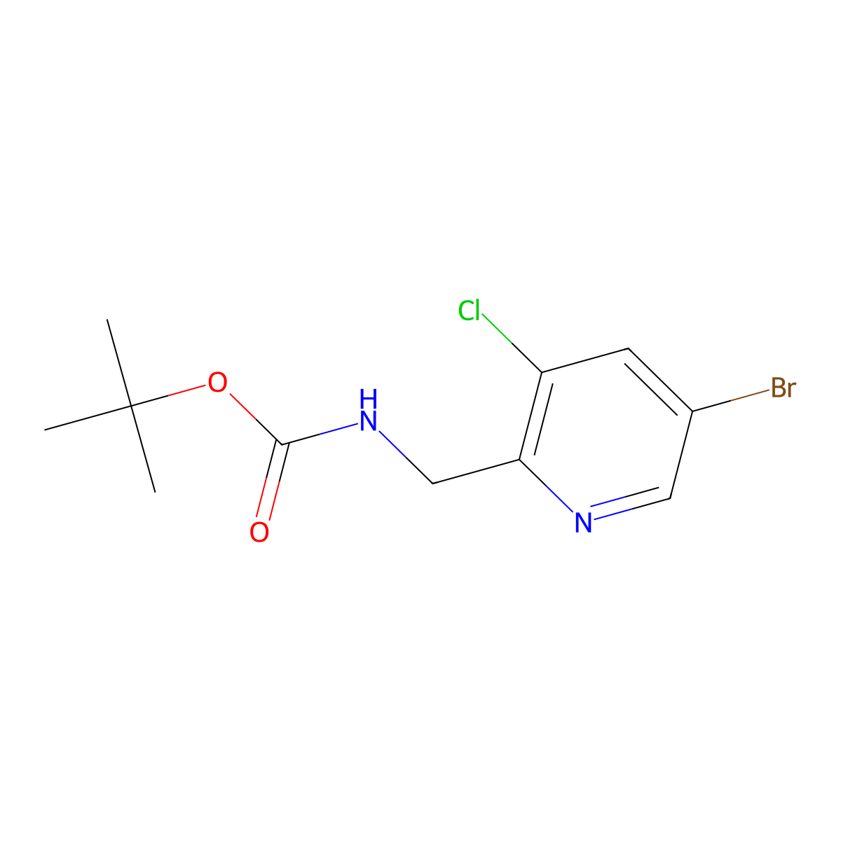 tert-butyl N-[(5-bromo-3-chloropyridin-2-yl)methyl]carbamate molecular structure, CAS 1798842-27-9