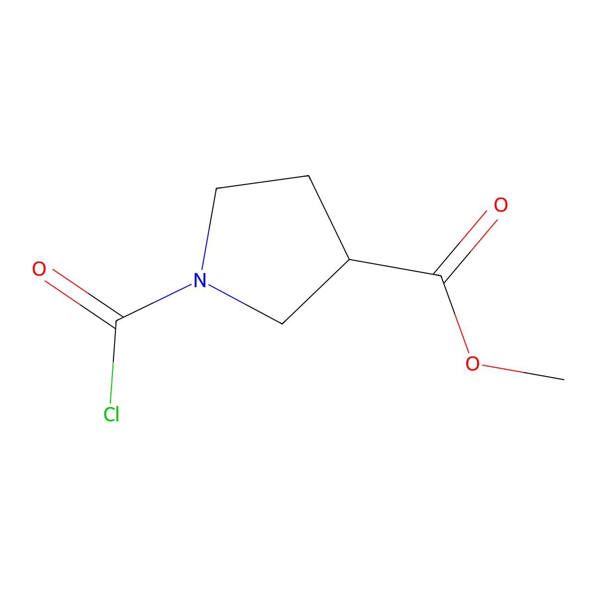 Methyl 1-(carbonochloridoyl)pyrrolidine-3-carboxylate molecular structure, CAS 1798842-68-8