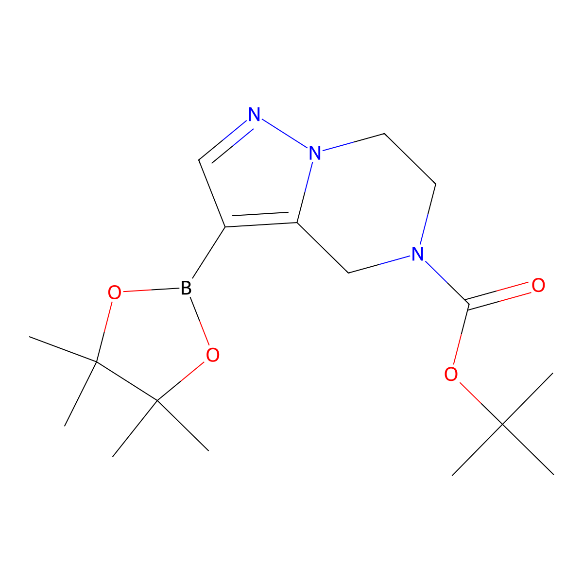 tert-butyl 3-(tetramethyl-1,3,2-dioxaborolan-2-yl)-4H,5H,6H,7H-pyrazolo(1,5-a)pyrazine-5-carboxylate molecular structure, CAS 1798843-08-9
