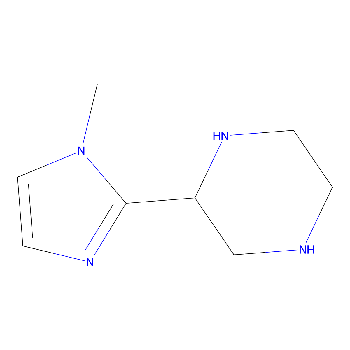 2-(1-methyl-1H-imidazol-2-yl)piperazine molecular structure, CAS 1798883-10-9