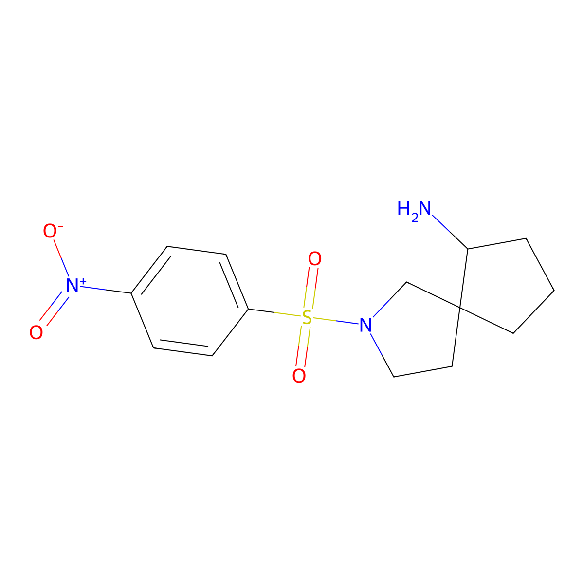 2-(4-Nitrobenzenesulfonyl)-2-azaspiro[4.4]nonan-6-amine molecular structure, CAS 1798883-18-7