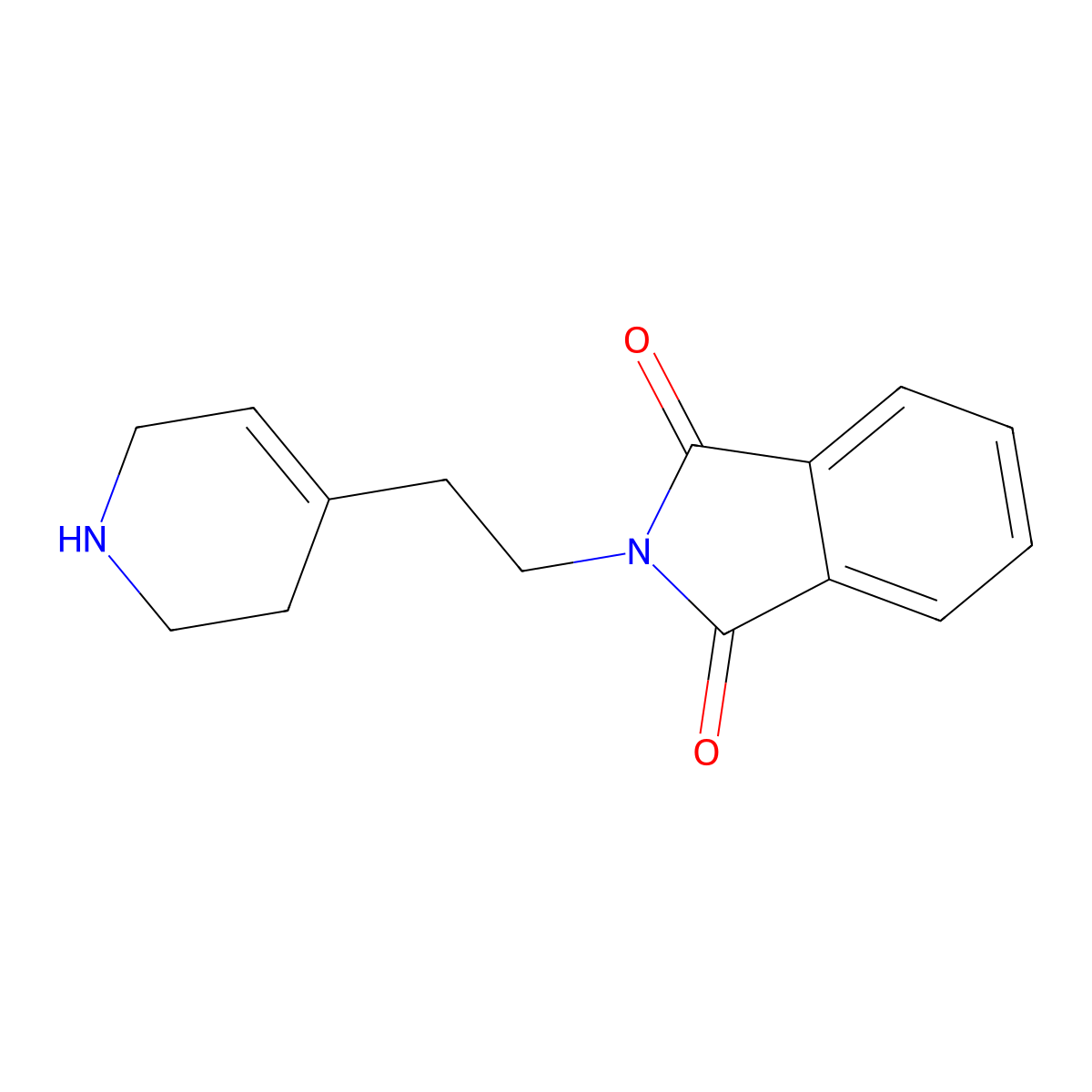 2-[2-(1,2,3,6-tetrahydropyridin-4-yl)ethyl]-2,3-dihydro-1H-isoindole-1,3-dione molecular structure, CAS 1798883-27-8