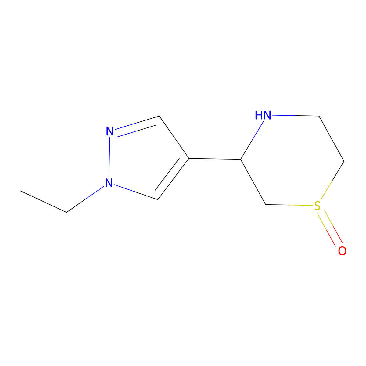 3-(1-Ethyl-1H-pyrazol-4-yl)thiomorpholine 1-oxide molecular structure, CAS 1798883-83-6