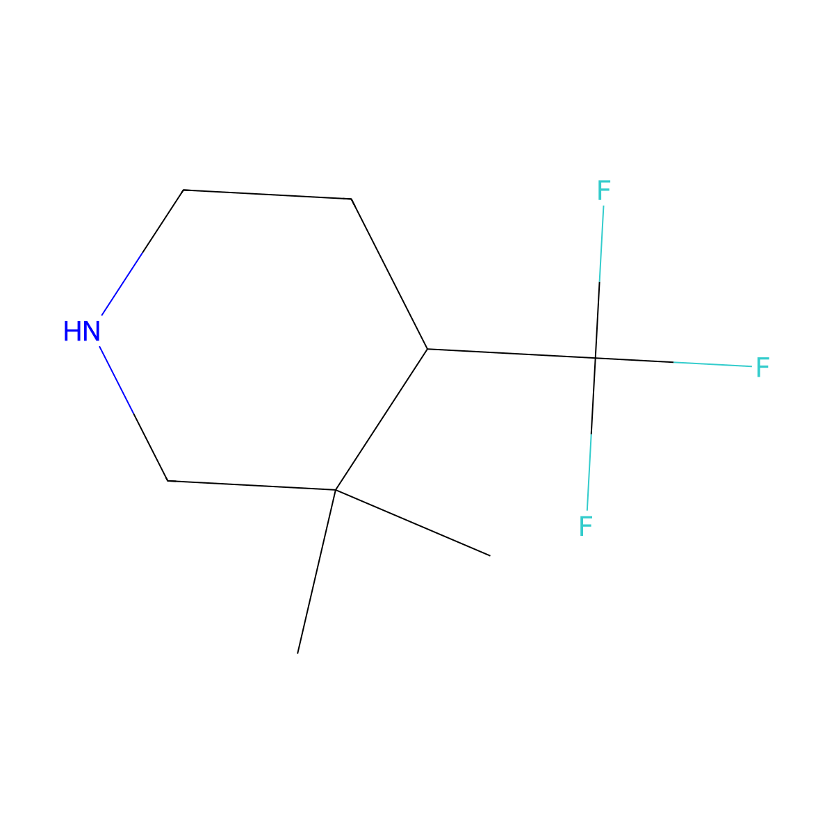 3,3-Dimethyl-4-(trifluoromethyl)piperidine molecular structure, CAS 1798883-85-8