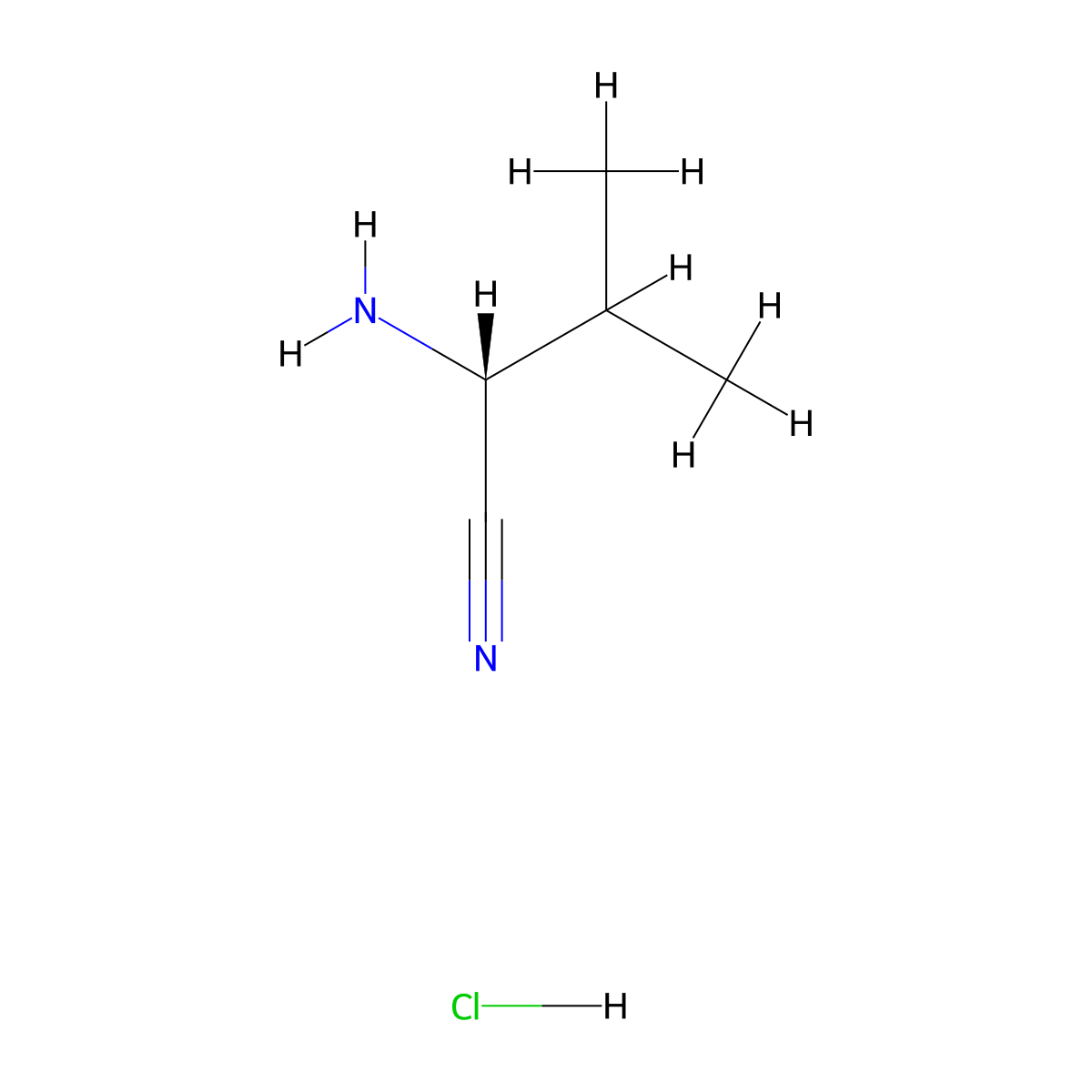 (2R)-2-amino-3-methylbutanenitrile hydrochloride molecular structure, CAS 1798890-45-5