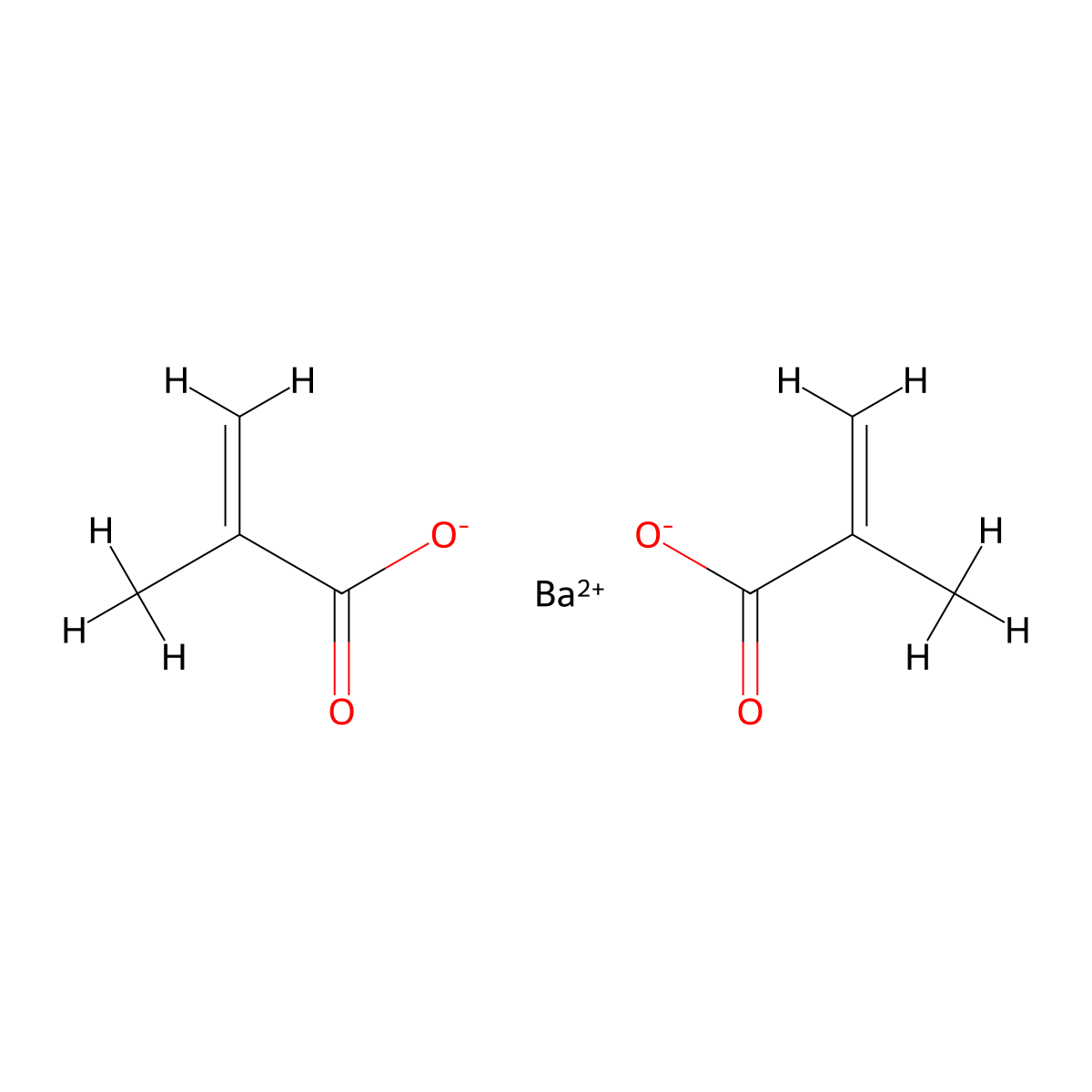Barium methacrylate molecular structure, CAS 17989-77-4