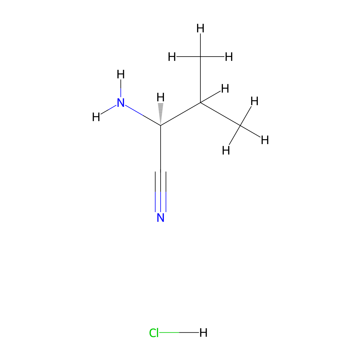 (2S)-2-amino-3-methylbutanenitrile hydrochloride molecular structure, CAS 1798904-30-9