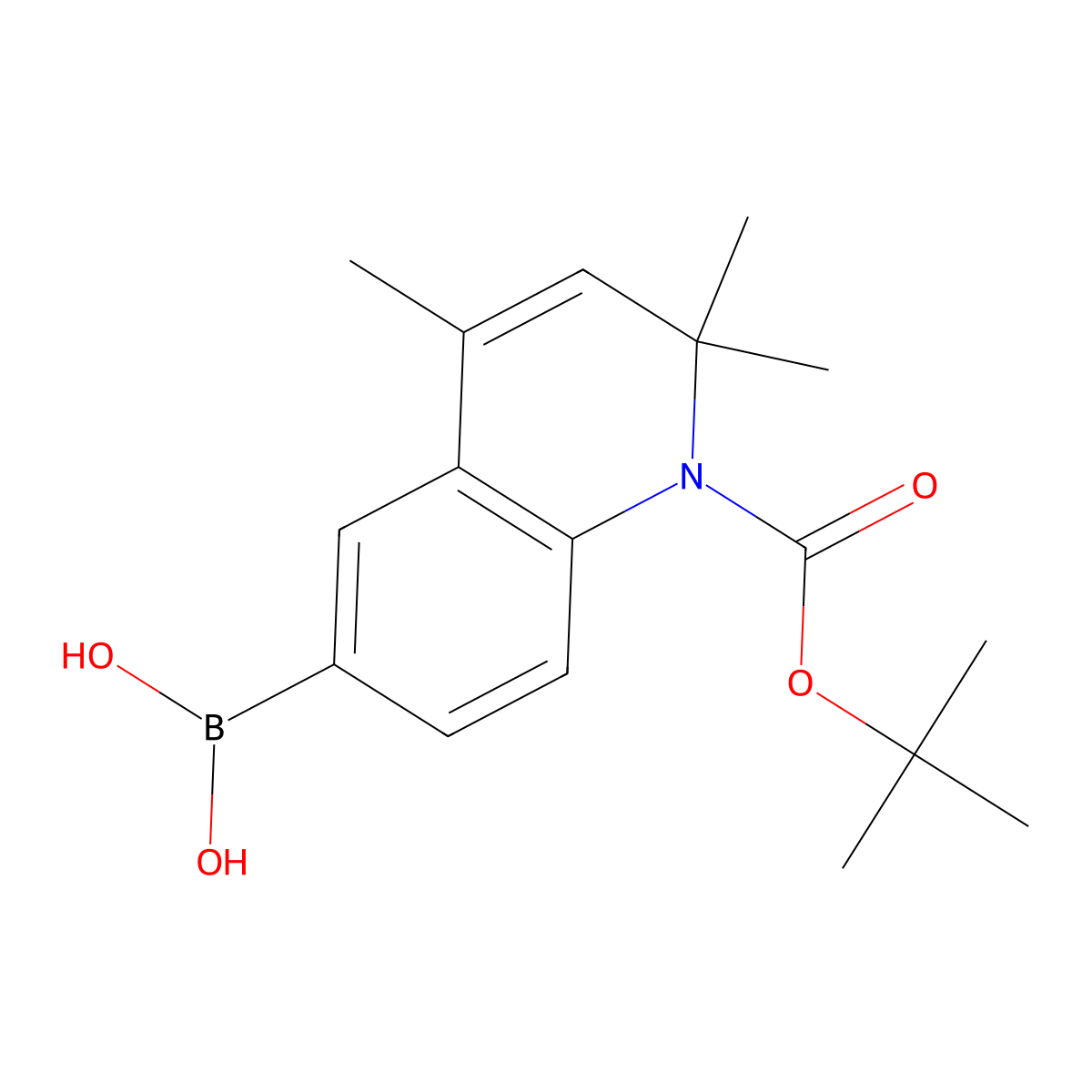 (1-(tert-Butoxycarbonyl)-2,2,4-trimethyl-1,2-dihydroquinolin-6-yl)boronic acid molecular structure, CAS 179894-36-1