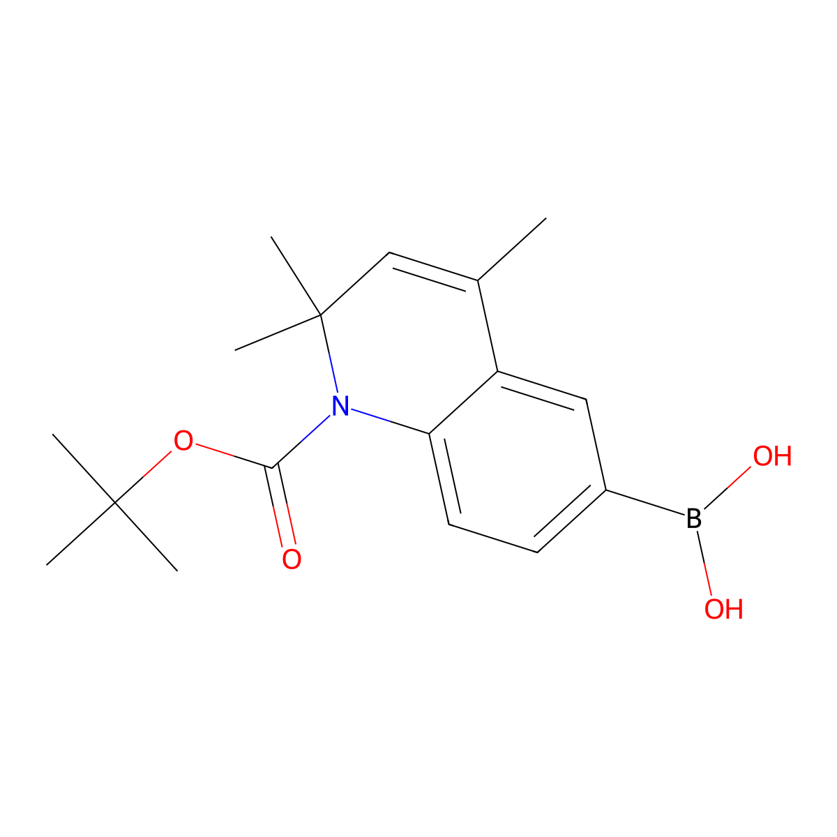 (1-(tert-Butoxycarbonyl)-2,2,4-trimethyl-1,2-dihydroquinolin-6-yl)boronic acid molecular structure, CAS 179894-36-1