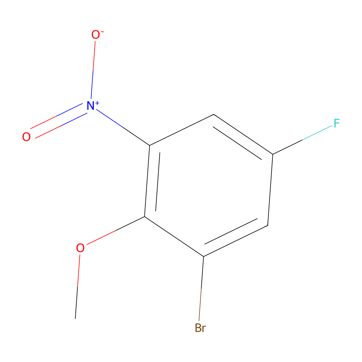 1-Bromo-5-fluoro-2-methoxy-3-nitrobenzene molecular structure, CAS 179897-92-8
