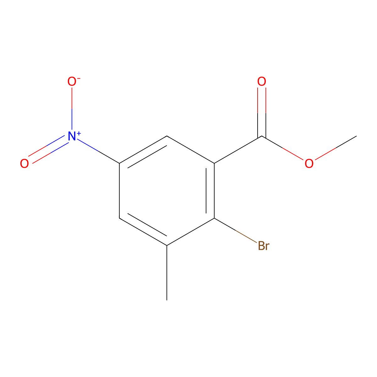 Methyl 2-bromo-3-methyl-5-nitrobenzoate molecular structure, CAS 179897-93-9
