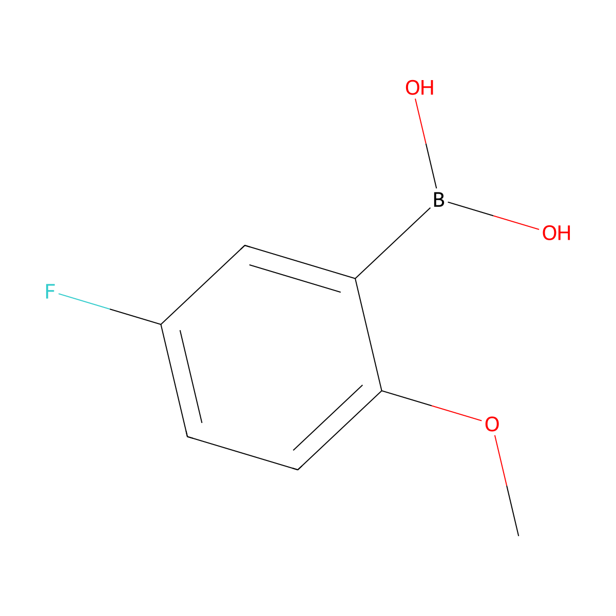 5-Fluoro-2-methoxyphenylboronic acid molecular structure, CAS 179897-94-0
