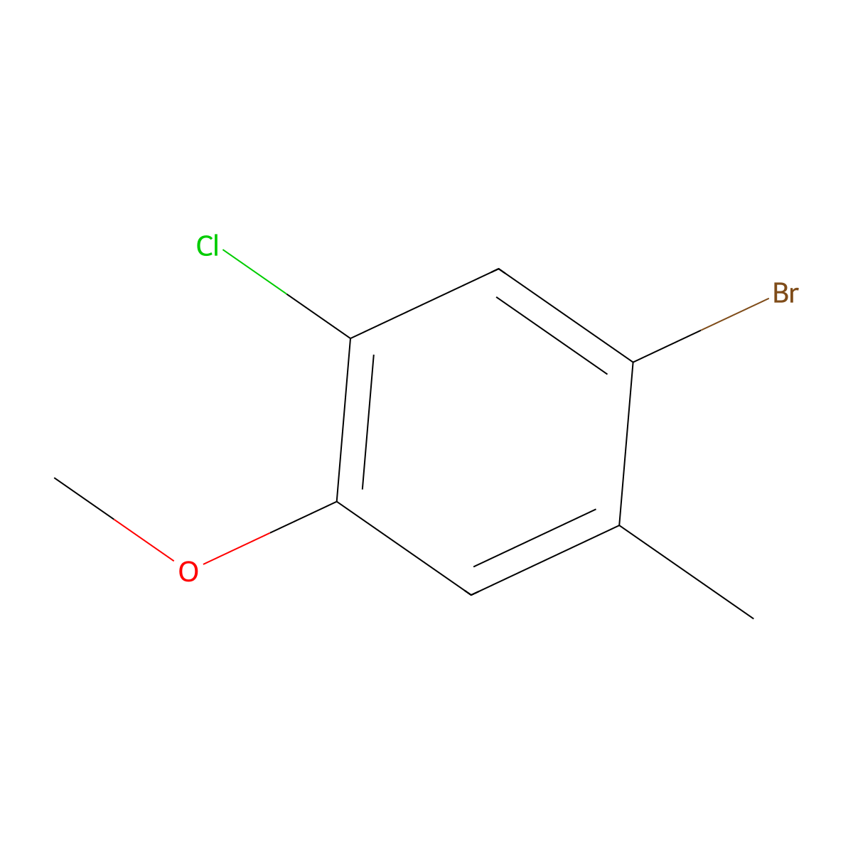 1-Bromo-5-chloro-4-methoxy-2-methylbenzene molecular structure, CAS 179897-95-1