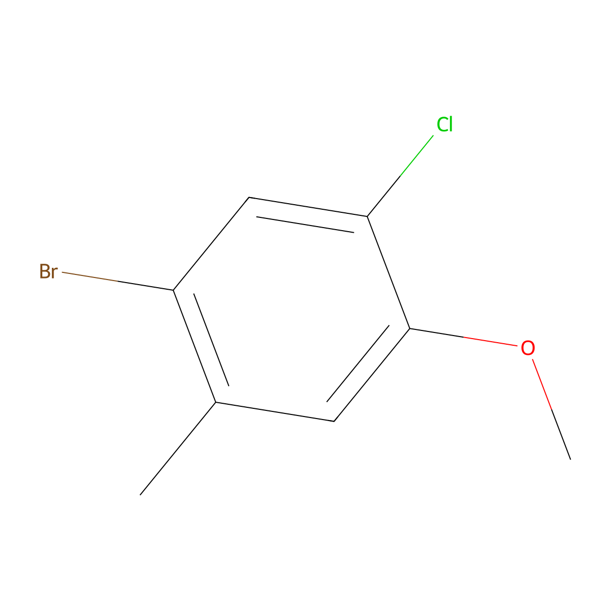 1-Bromo-5-chloro-4-methoxy-2-methylbenzene molecular structure, CAS 179897-95-1