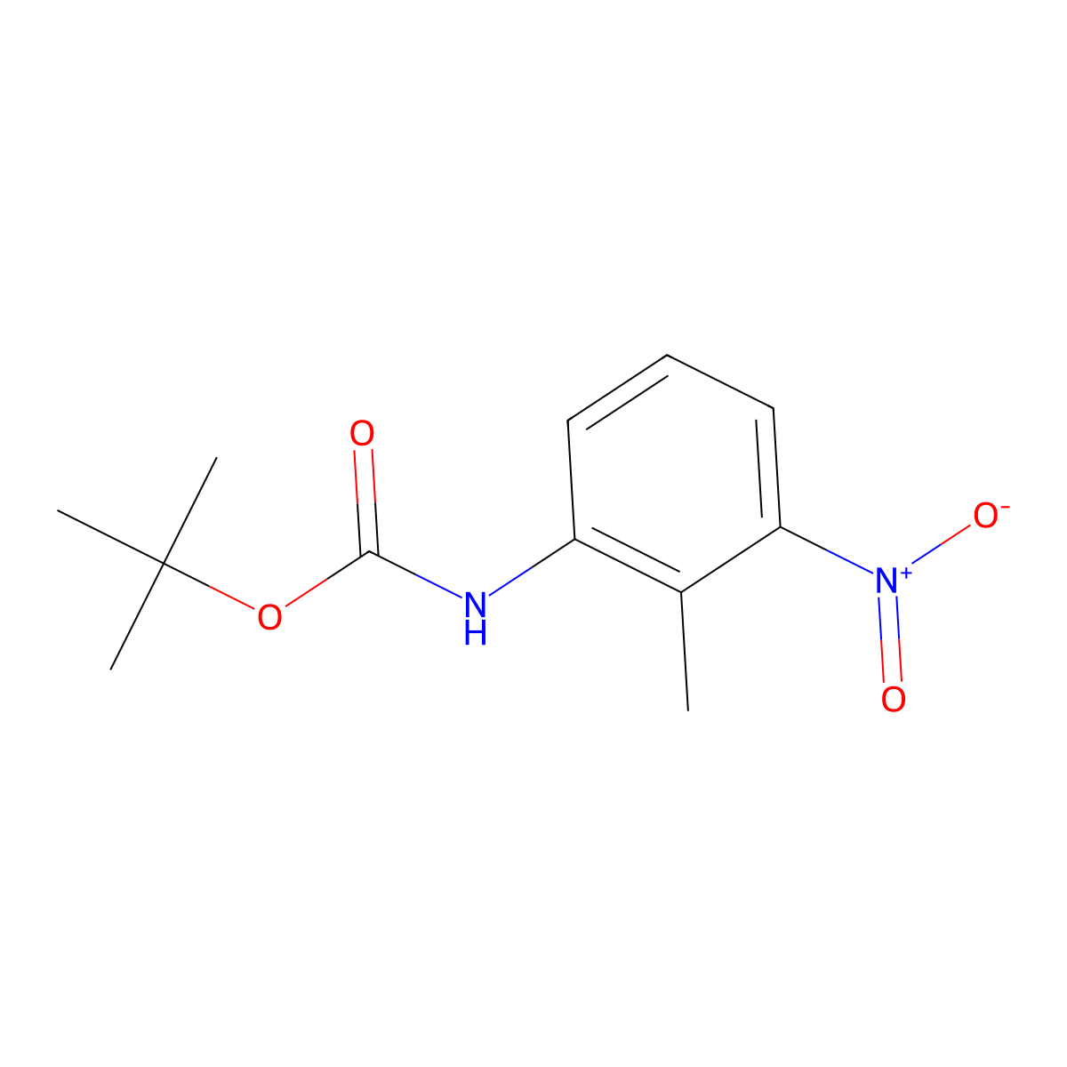 tert-butyl N-(2-methyl-3-nitrophenyl)carbamate molecular structure, CAS 179898-26-1