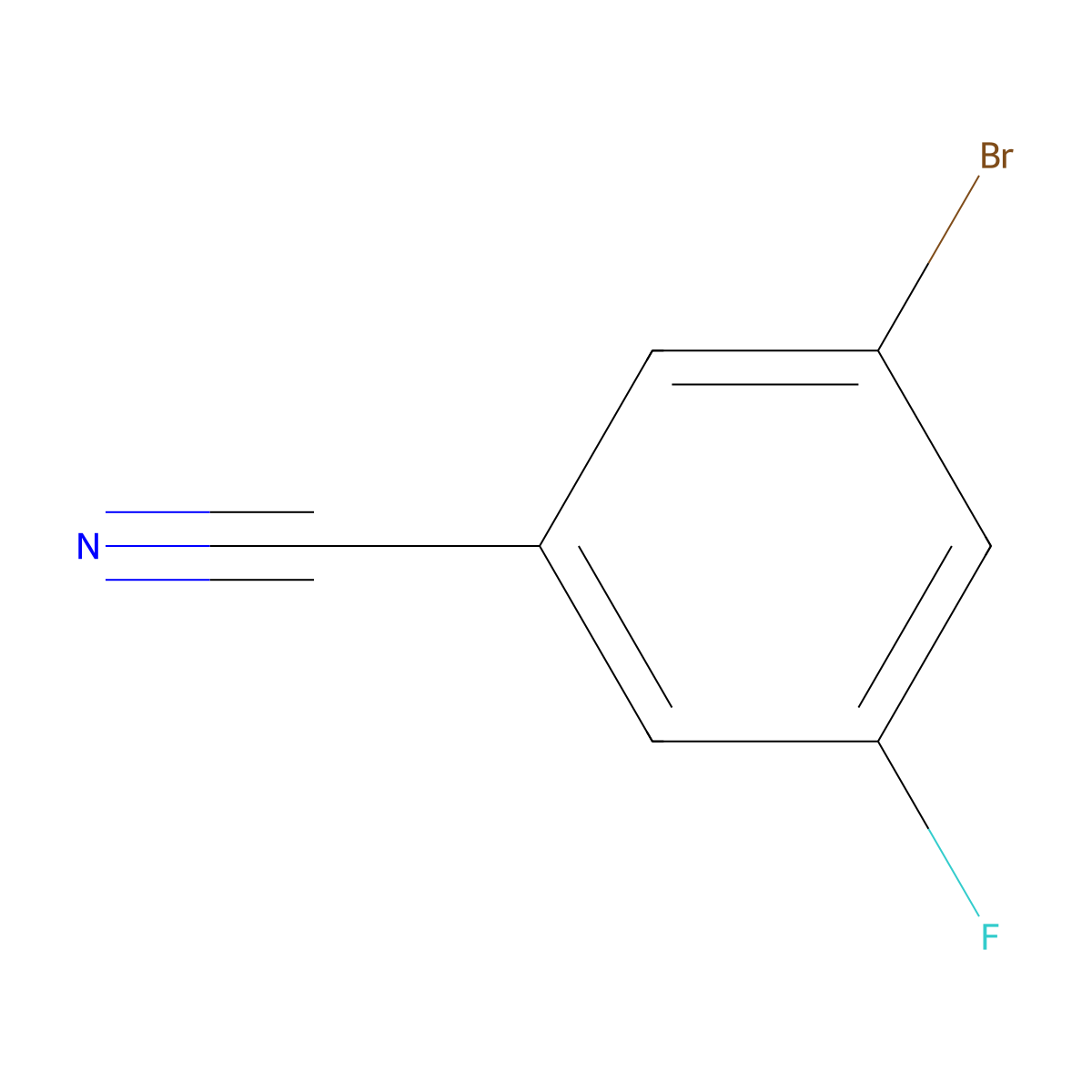 3-Bromo-5-fluorobenzonitrile molecular structure, CAS 179898-34-1
