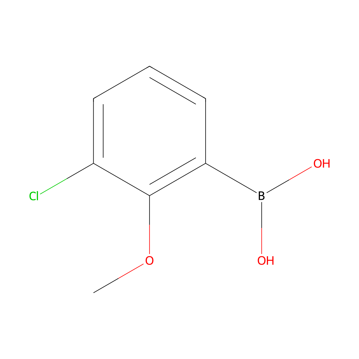 3-Chloro-2-methoxybenzeneboronic acid molecular structure, CAS 179898-50-1