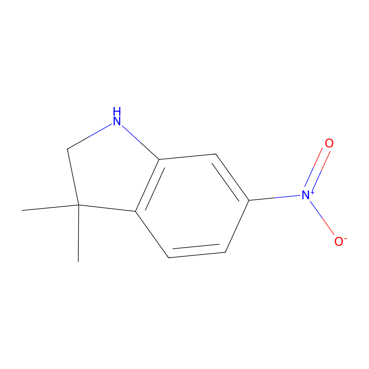 3,3-Dimethyl-6-nitroindoline molecular structure, CAS 179898-72-7