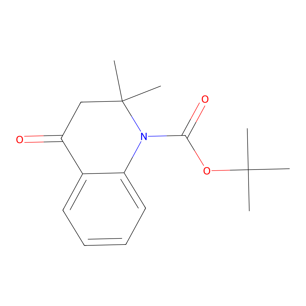 tert-butyl 2,2-dimethyl-4-oxo-3,4-dihydroquinoline-1(2H)-carboxylate molecular structure, CAS 179898-87-4