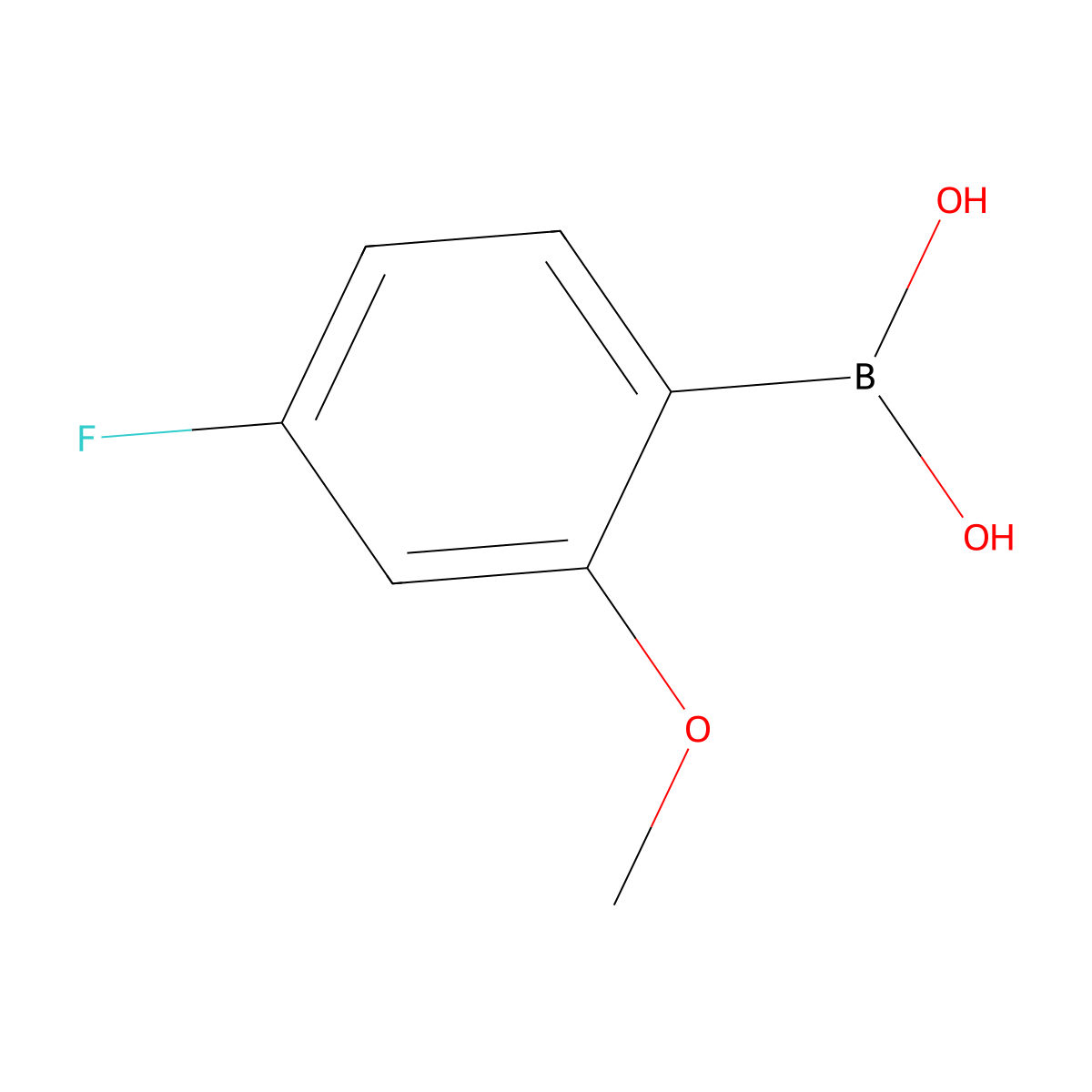 (4-Fluoro-2-methoxyphenyl)boronic acid molecular structure, CAS 179899-07-1