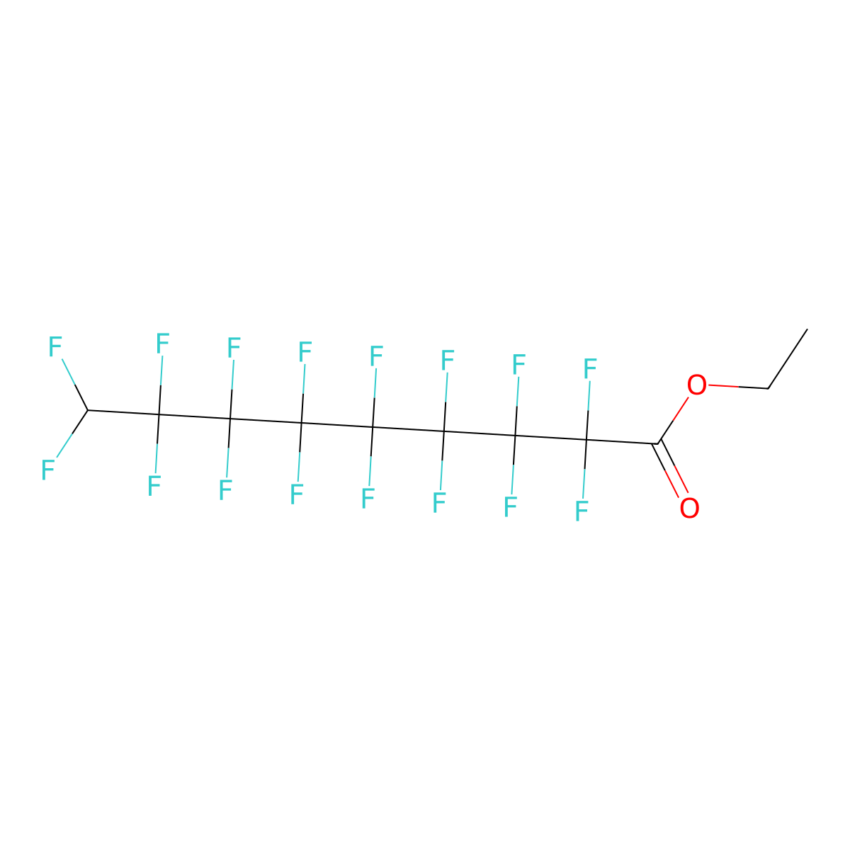 Ethyl 9H-perfluorononanoate molecular structure, CAS 1799-47-9