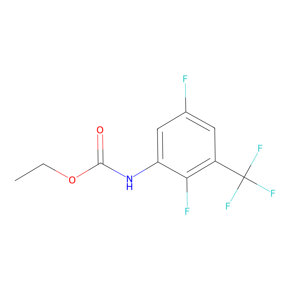 ethyl N-[2,5-difluoro-3-(trifluoromethyl)phenyl]carbamate molecular structure, CAS 1799-76-4