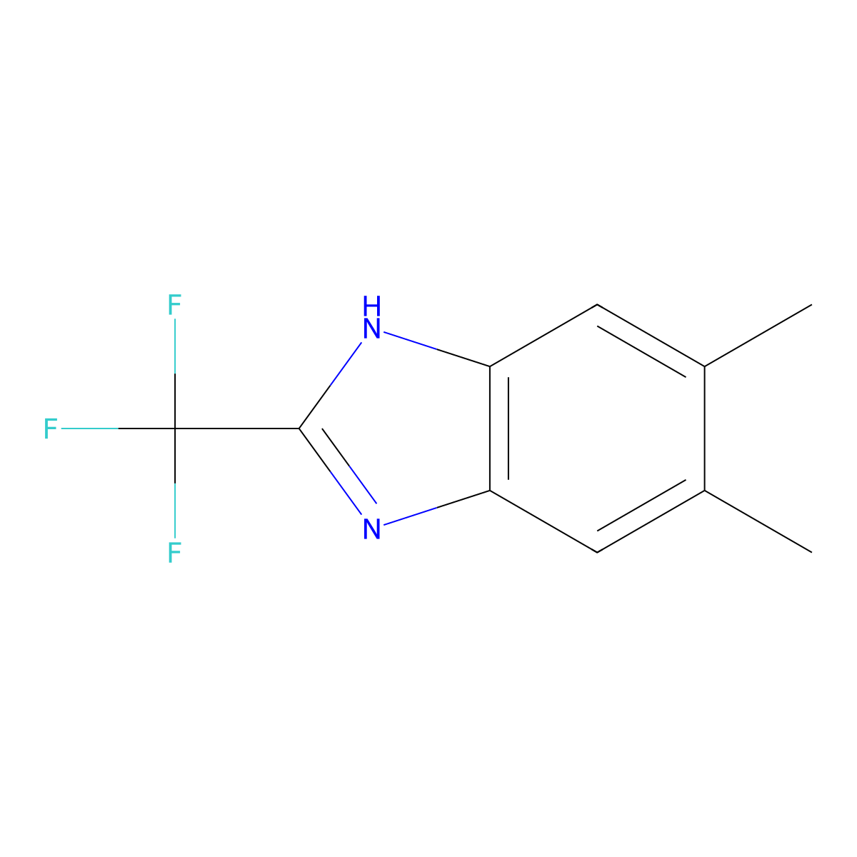 5,6-Dimethyl-2-trifluoromethylbenzimidazole molecular structure, CAS 1799-79-7