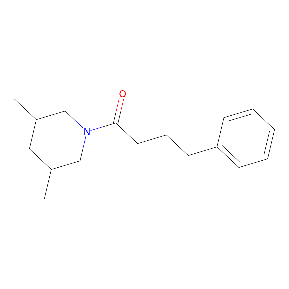 Piperidine, 3,5-dimethyl-1-(1-oxo-4-phenylbutyl)- molecular structure, CAS 179923-26-3