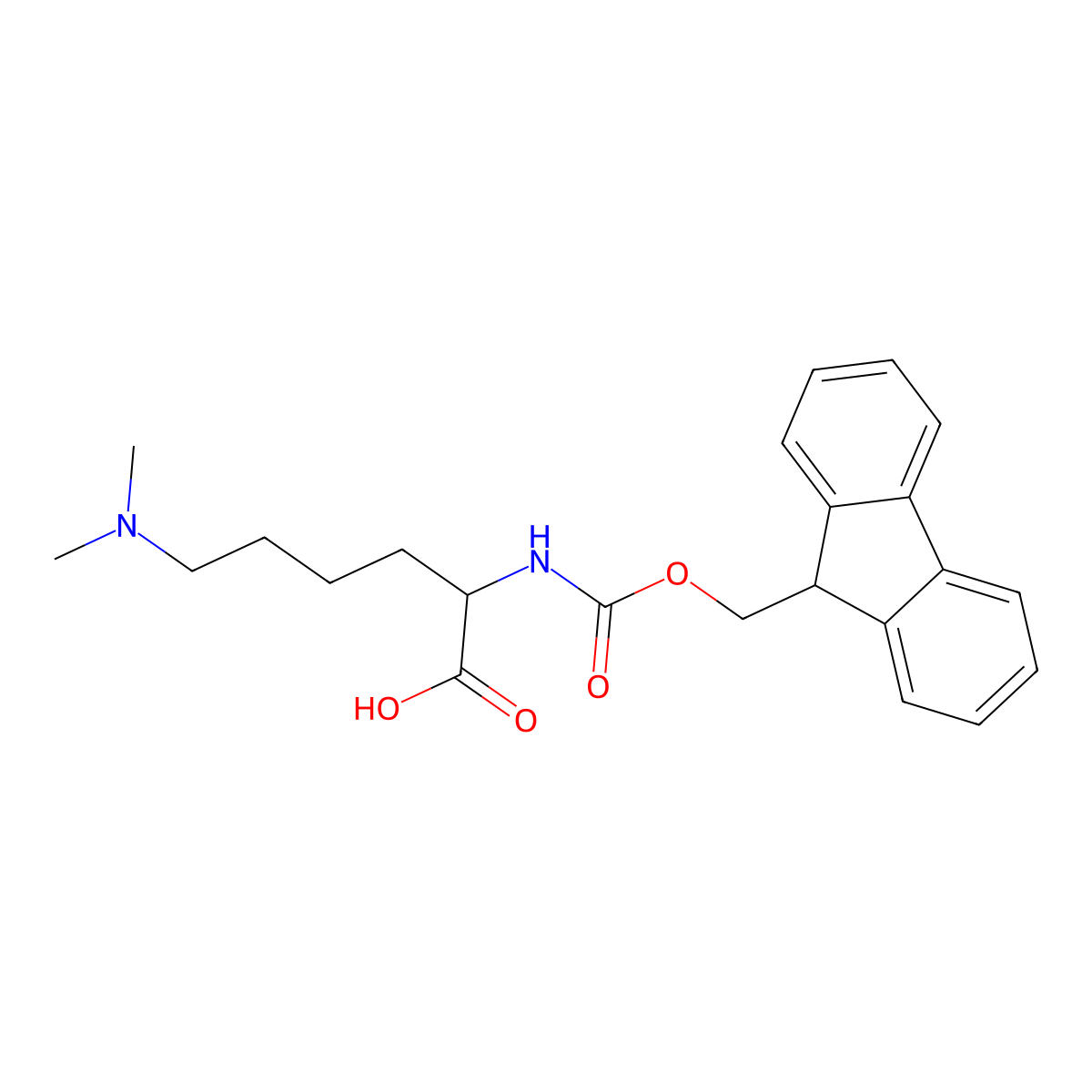 (R)-2-((((9H-Fluoren-9-yl)methoxy)carbonyl)amino)-6-(dimethylamino)hexanoic acid molecular structure, CAS 1799279-87-0