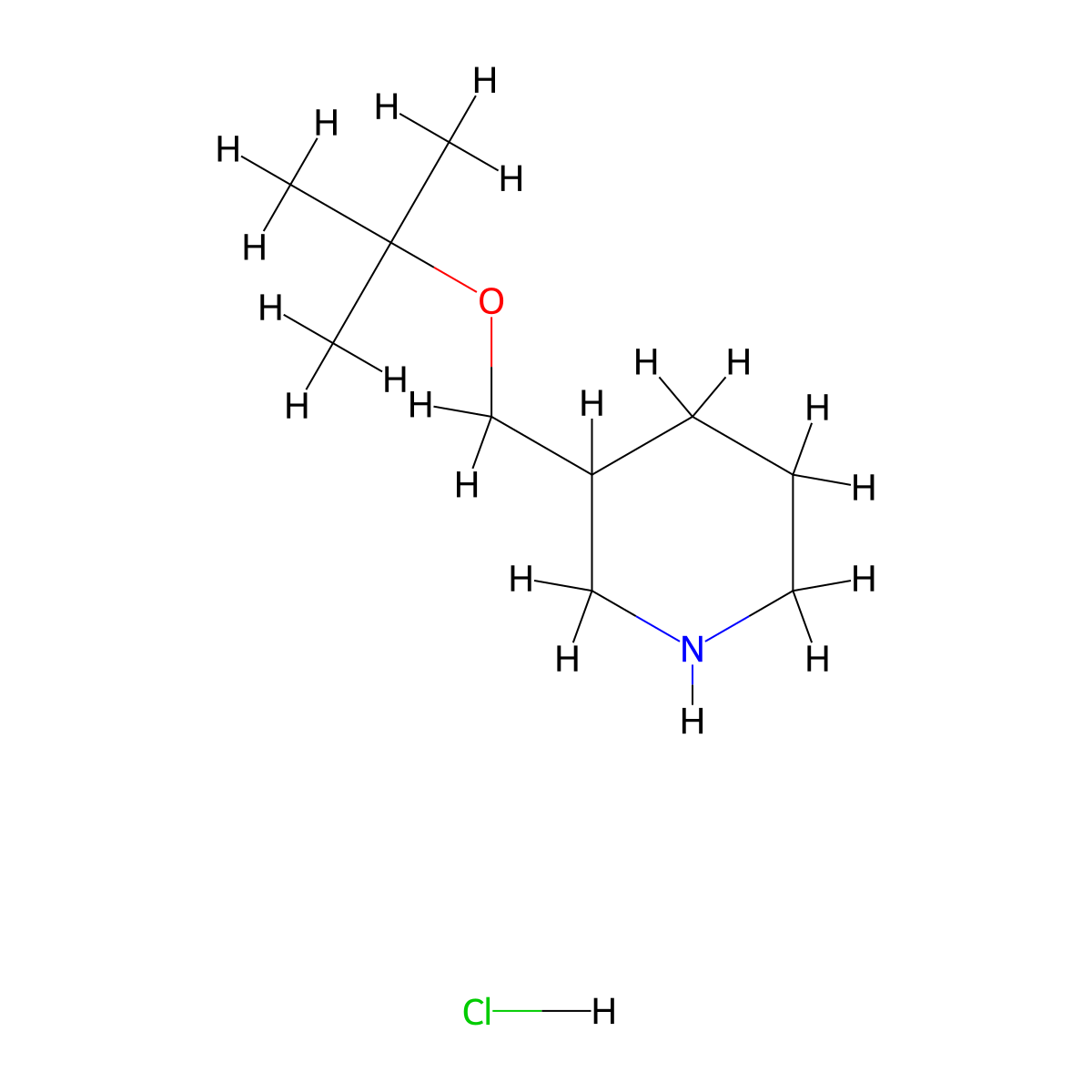 3-((Tert-butoxy)methyl)piperidine hydrochloride molecular structure, CAS 1799284-77-7