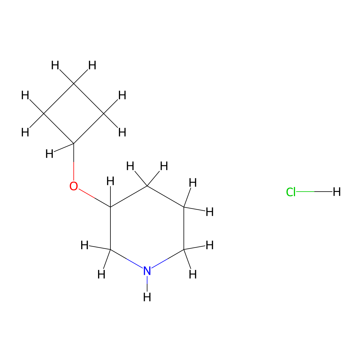 3-Cyclobutoxypiperidine hydrochloride molecular structure, CAS 1799284-92-6