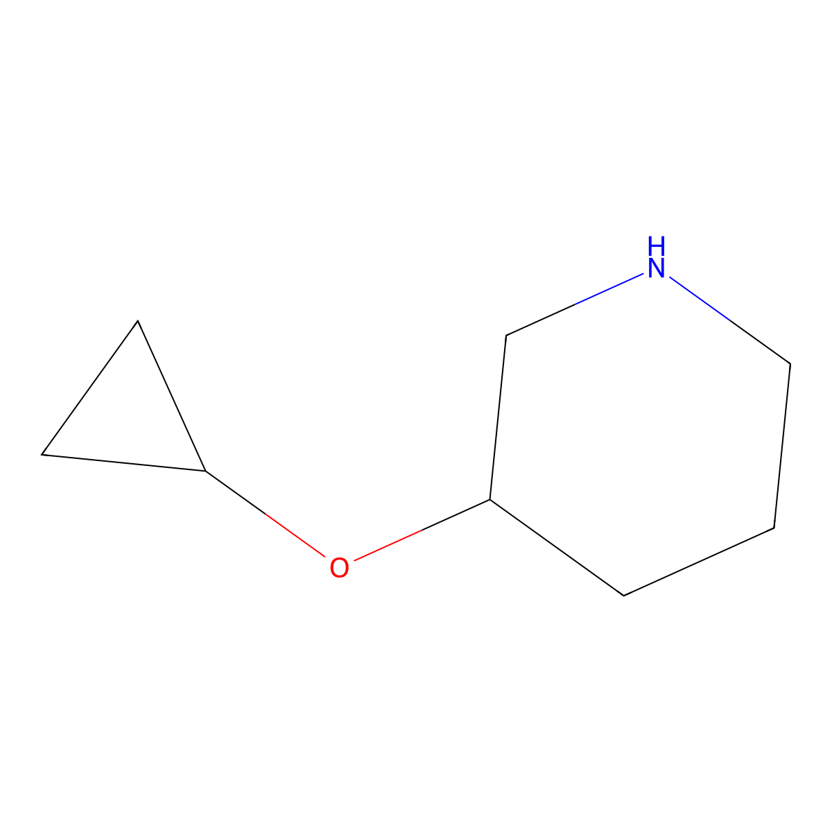 3-Cyclopropoxypiperidine molecular structure, CAS 1799285-20-3