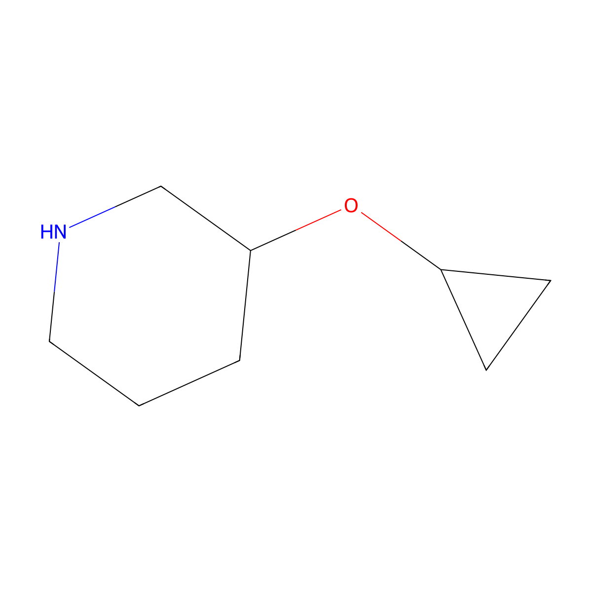 3-Cyclopropoxypiperidine molecular structure, CAS 1799285-20-3