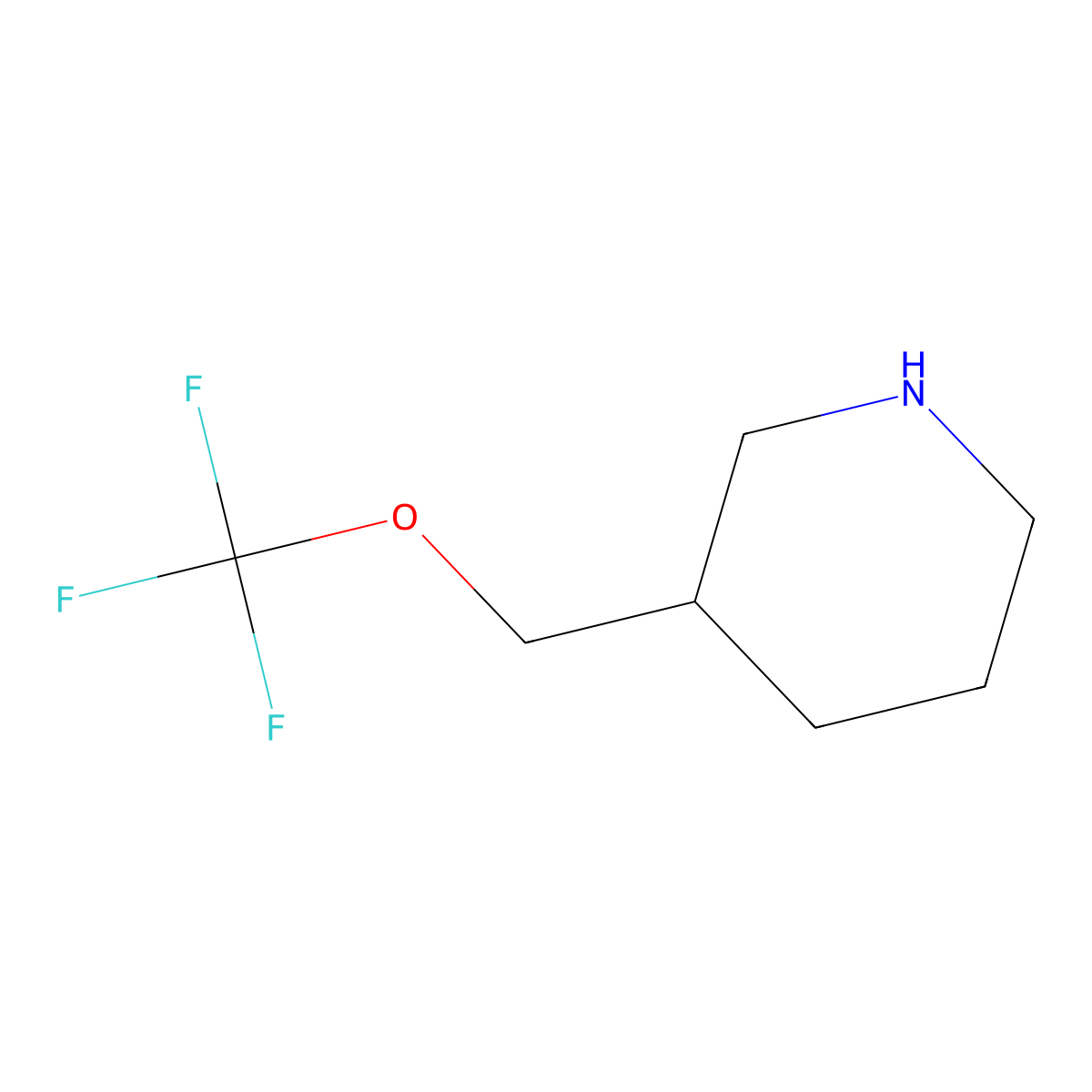 3-[(Trifluoromethoxy)methyl]piperidine molecular structure, CAS 1799285-22-5