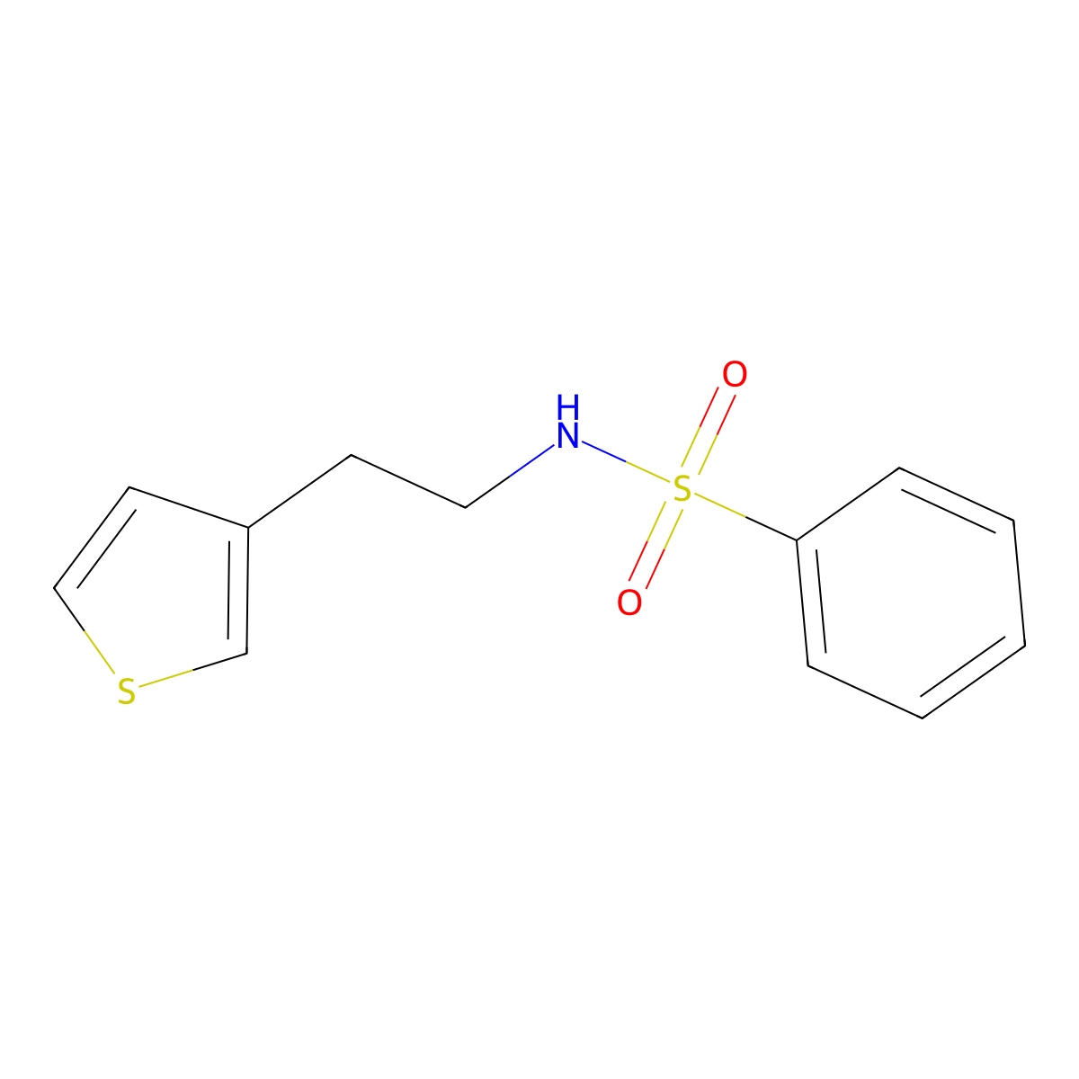 N-(2-(thiophen-3-yl)ethyl)benzenesulfonamide molecular structure, CAS 179932-93-5