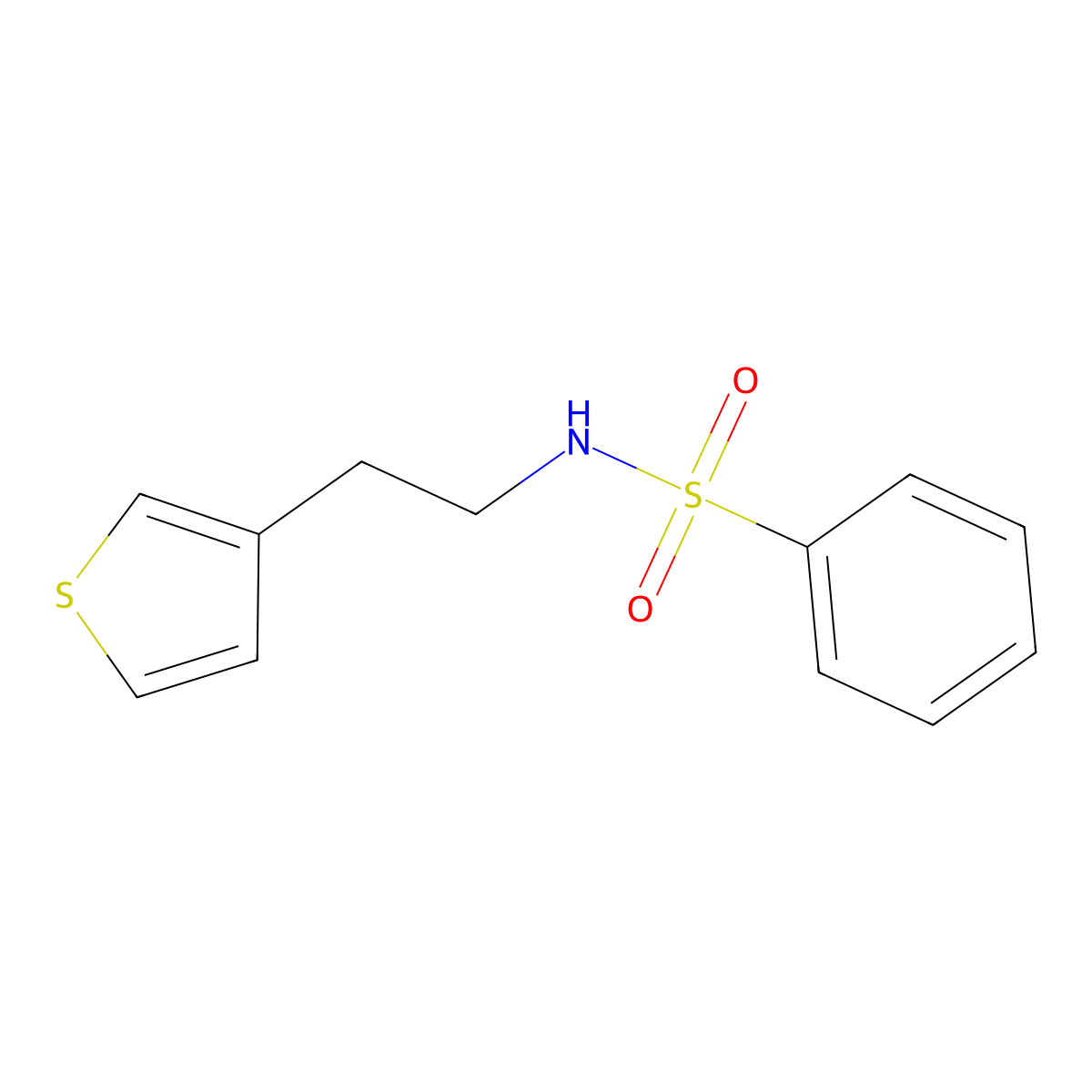 N-(2-(thiophen-3-yl)ethyl)benzenesulfonamide molecular structure, CAS 179932-93-5