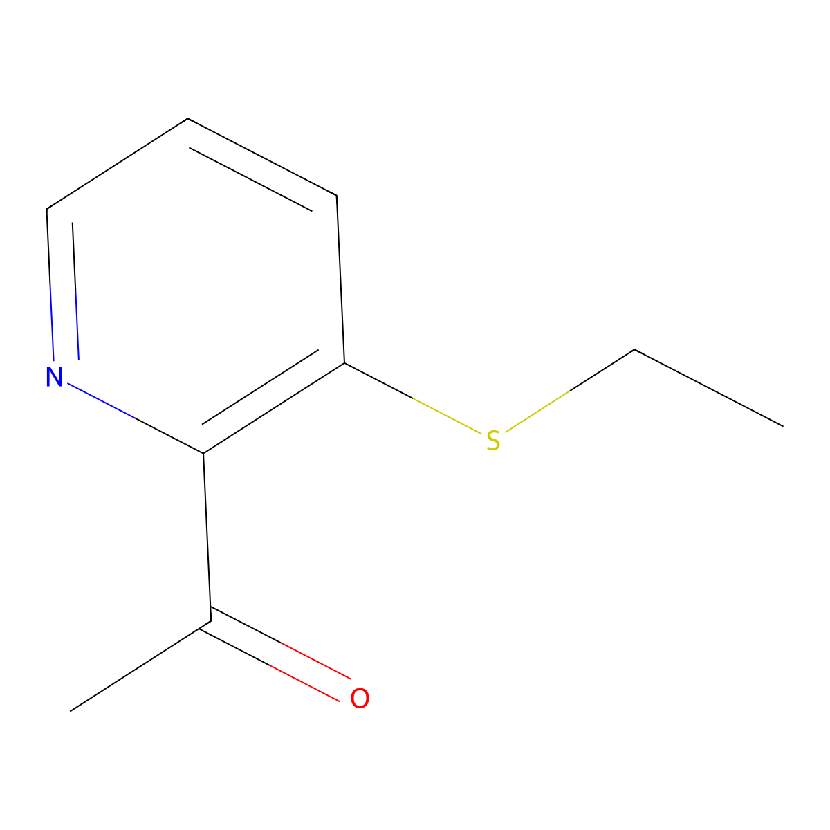 1-[3-(Ethylthio)-2-pyridyl]ethanone molecular structure, CAS 1799326-03-6