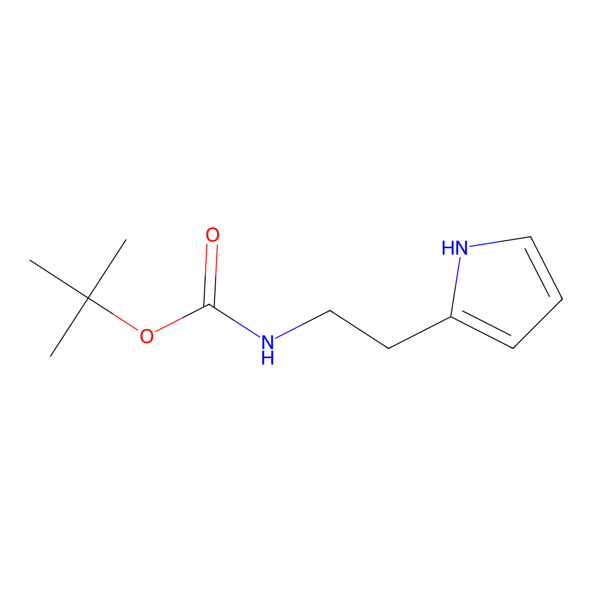 tert-Butyl (2-(1H-pyrrol-2-yl)ethyl)carbamate molecular structure, CAS 179933-77-8