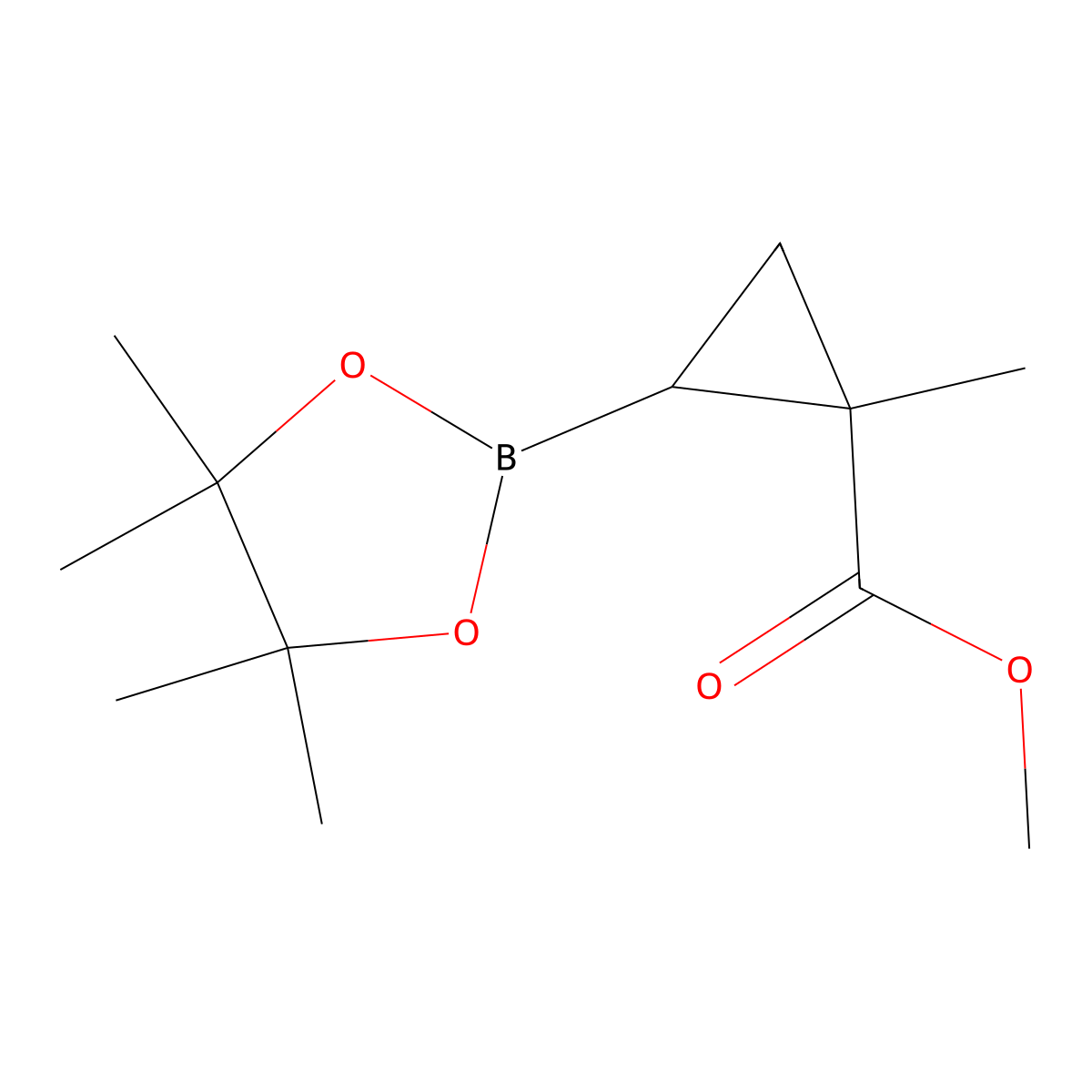 Methyl 1-methyl-2-(4,4,5,5-tetramethyl-1,3,2-dioxaborolan-2-yl)cyclopropane-1-carboxylate molecular structure, CAS 1799395-22-4